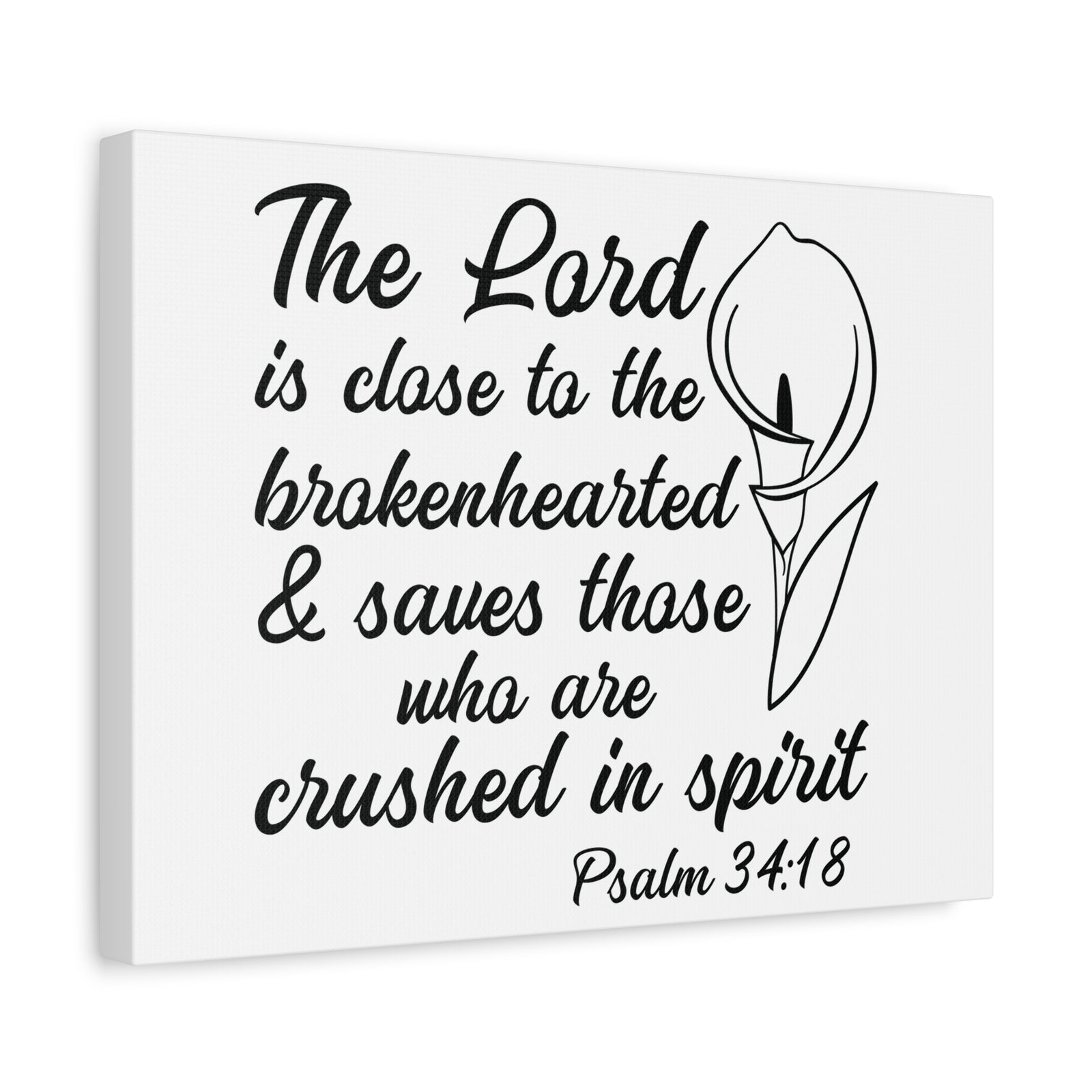 Scripture Canvas Saves Those Who Psalm 34:18 Christian Wall Art Bible Verse Print Ready to Hang-Express Your Love Gifts