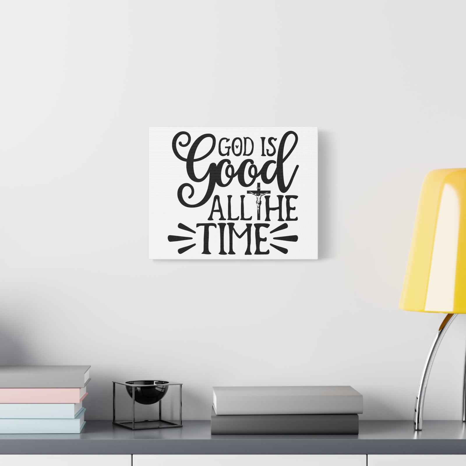 Scripture Walls God Is Good All The Time Psalm 34:8 Cross Christian Wall Art Print Ready to Hang-Express Your Love Gifts