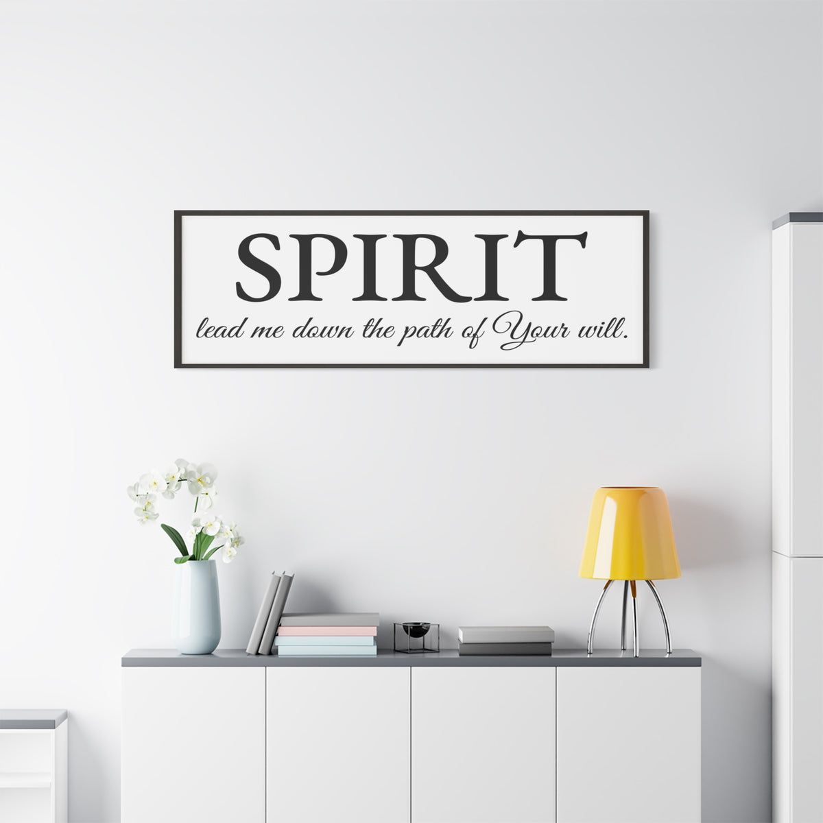 Scripture Walls Spirit Lead Me White Bible Verse Canvas Christian Wall Art Ready to Hang Unframed-Express Your Love Gifts