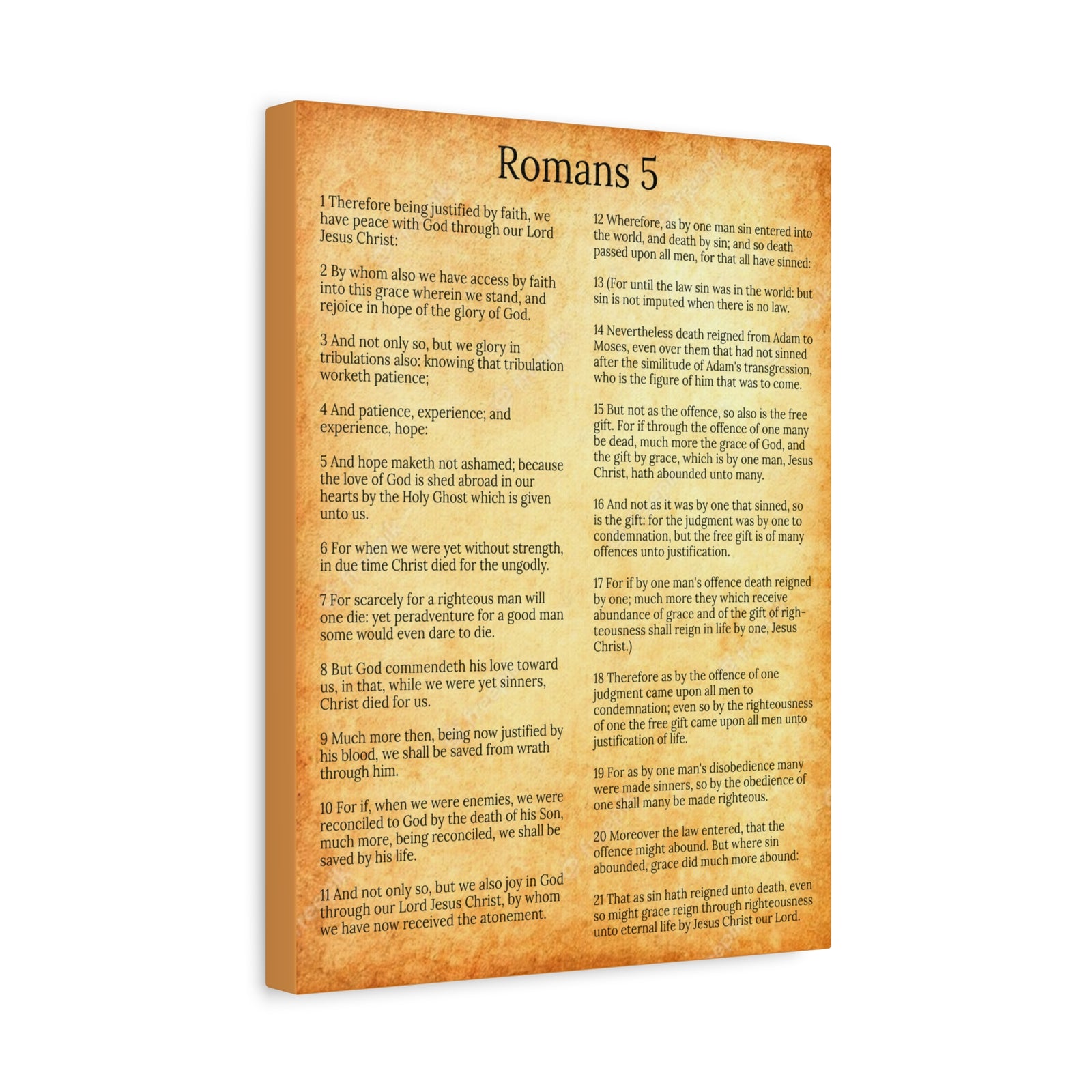 Scripture Walls Romans 5 Gold Christian Wall Art Print Ready to Hang Unframed-Express Your Love Gifts