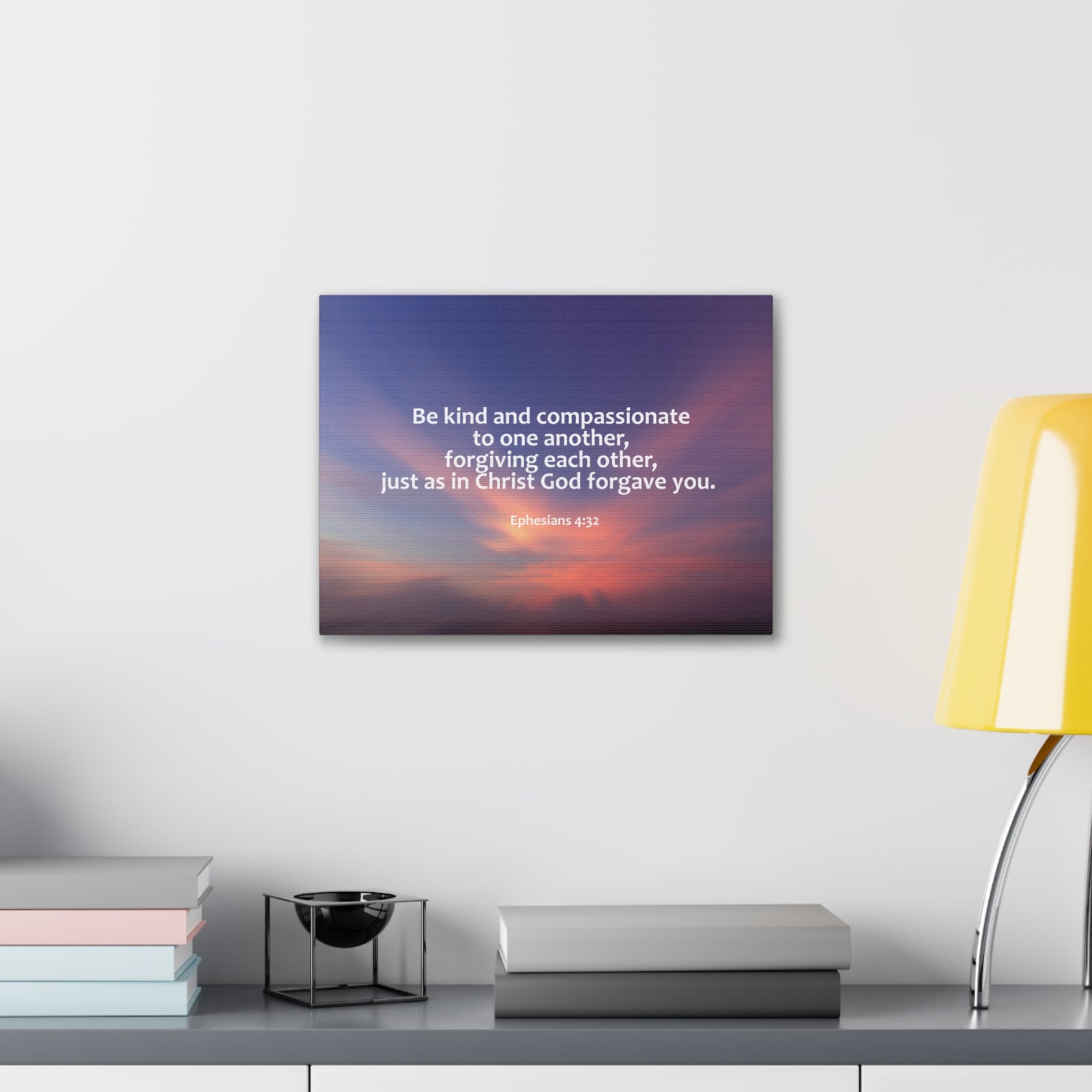 Scripture Canvas Kind and Compassionate Ephesians 4:32 Christian Wall Art Bible Verse Print Ready to Hang-Express Your Love Gifts