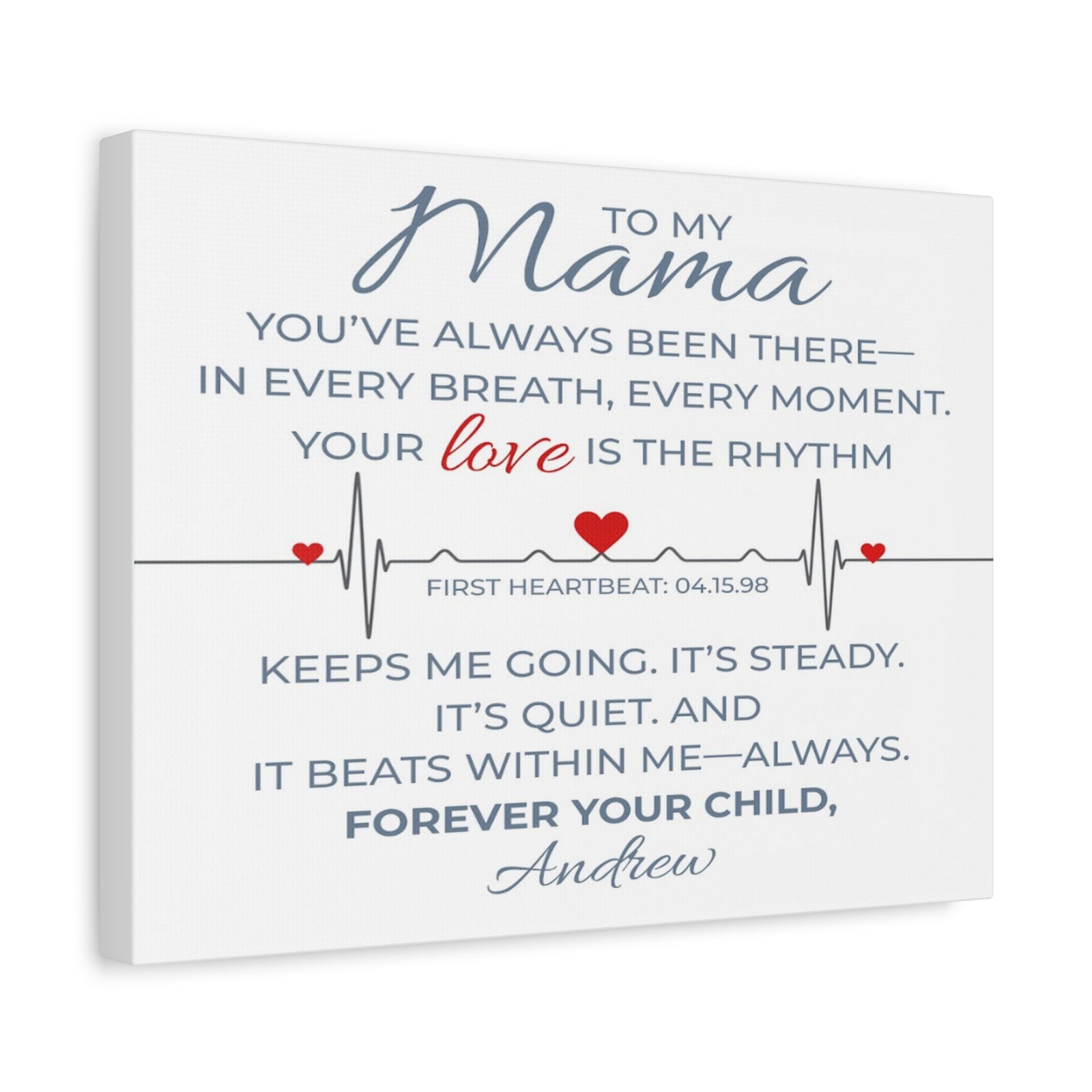 Personalized To Mom I Carry Your Love in Every Beat Custom Canvas Wall Art-Express Your Love Gifts