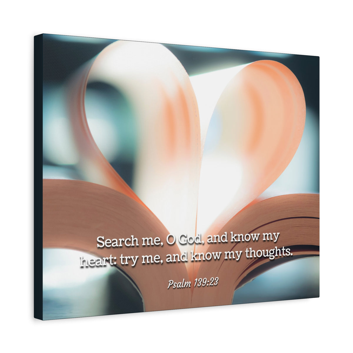 Scripture Canvas Know My Heart Psalm 139:23 Christian Wall Art Bible Verse Print Ready to Hang-Express Your Love Gifts