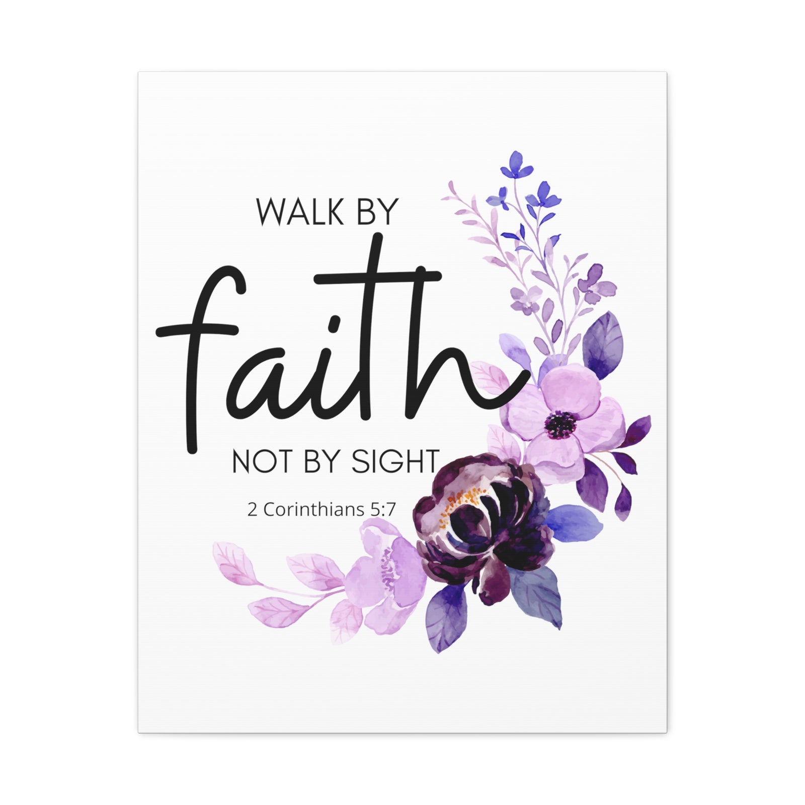 Scripture Walls 2 Corinthians 5:7 Walk by Faith Bible Verse Canvas Christian Wall Art Ready to Hang Unframed-Express Your Love Gifts