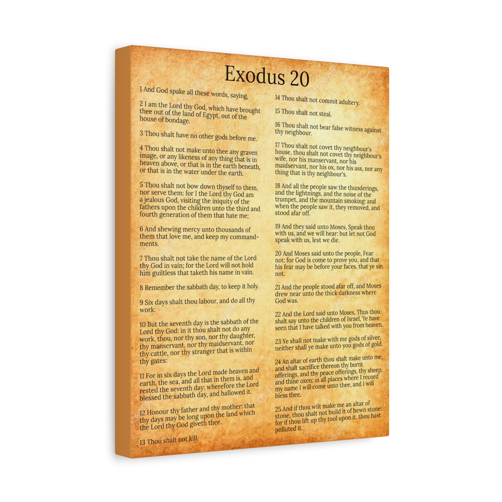Scripture Walls Giving of the Law Exodus 20 Chapter Gold Christian Wall Art Print Ready to Hang Unframed-Express Your Love Gifts