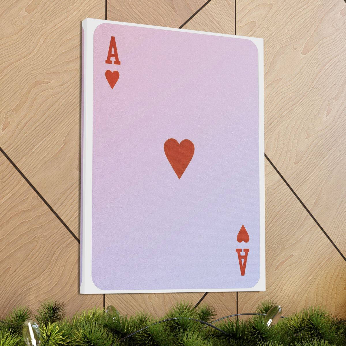 Ace Of Hearts Playing Card Canvas Wall Art for Home Decor Ready-to-Hang-Express Your Love Gifts