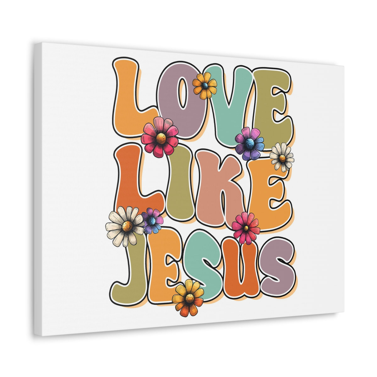 Scripture Walls Love Like Jesus Retro Bible Verse Canvas Christian Wall Art Ready to Hang Unframed-Express Your Love Gifts