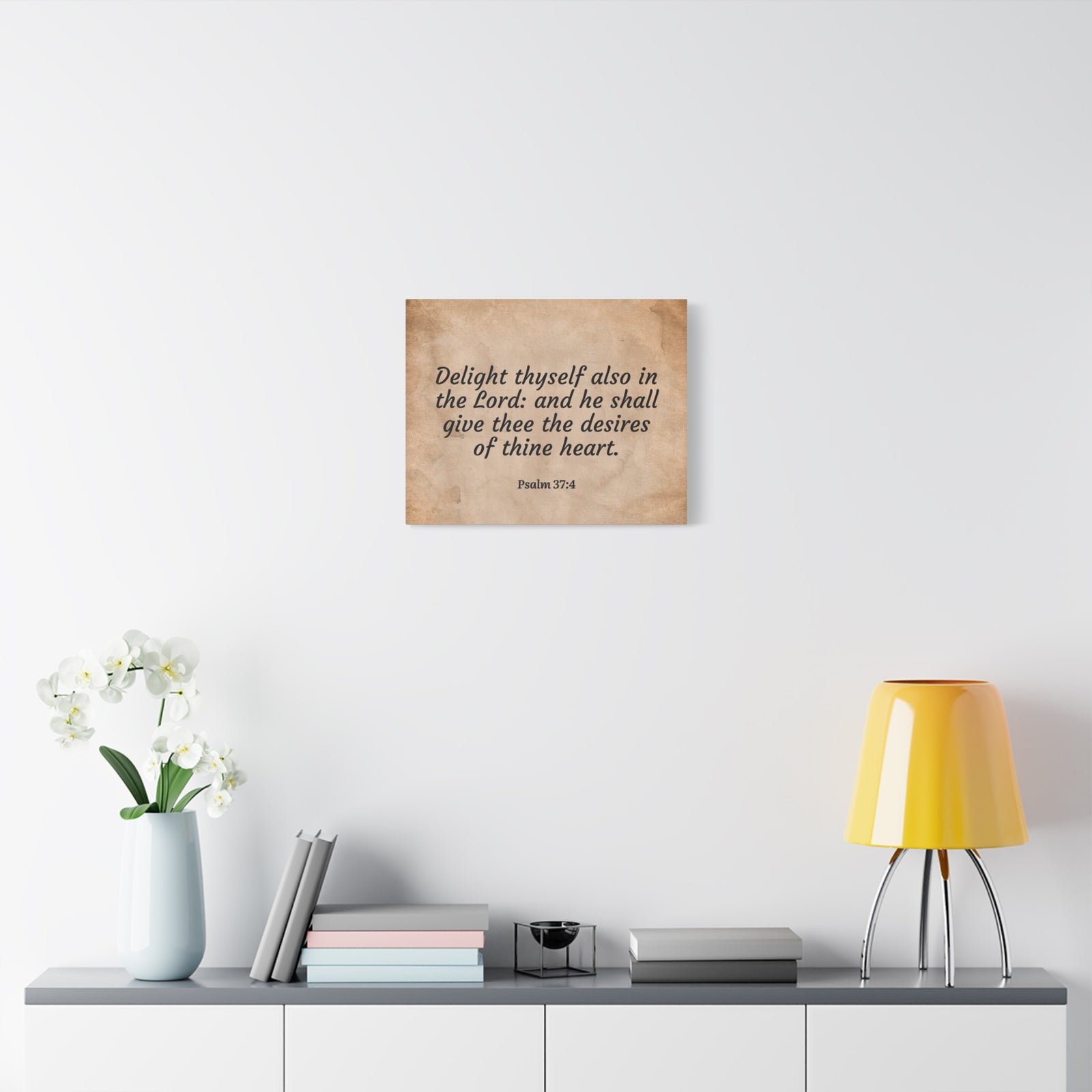 Scripture Walls Desires Of Thine Heart Psalm 37:4 Bible Verse Canvas Christian Wall Art Ready to Hang-Express Your Love Gifts