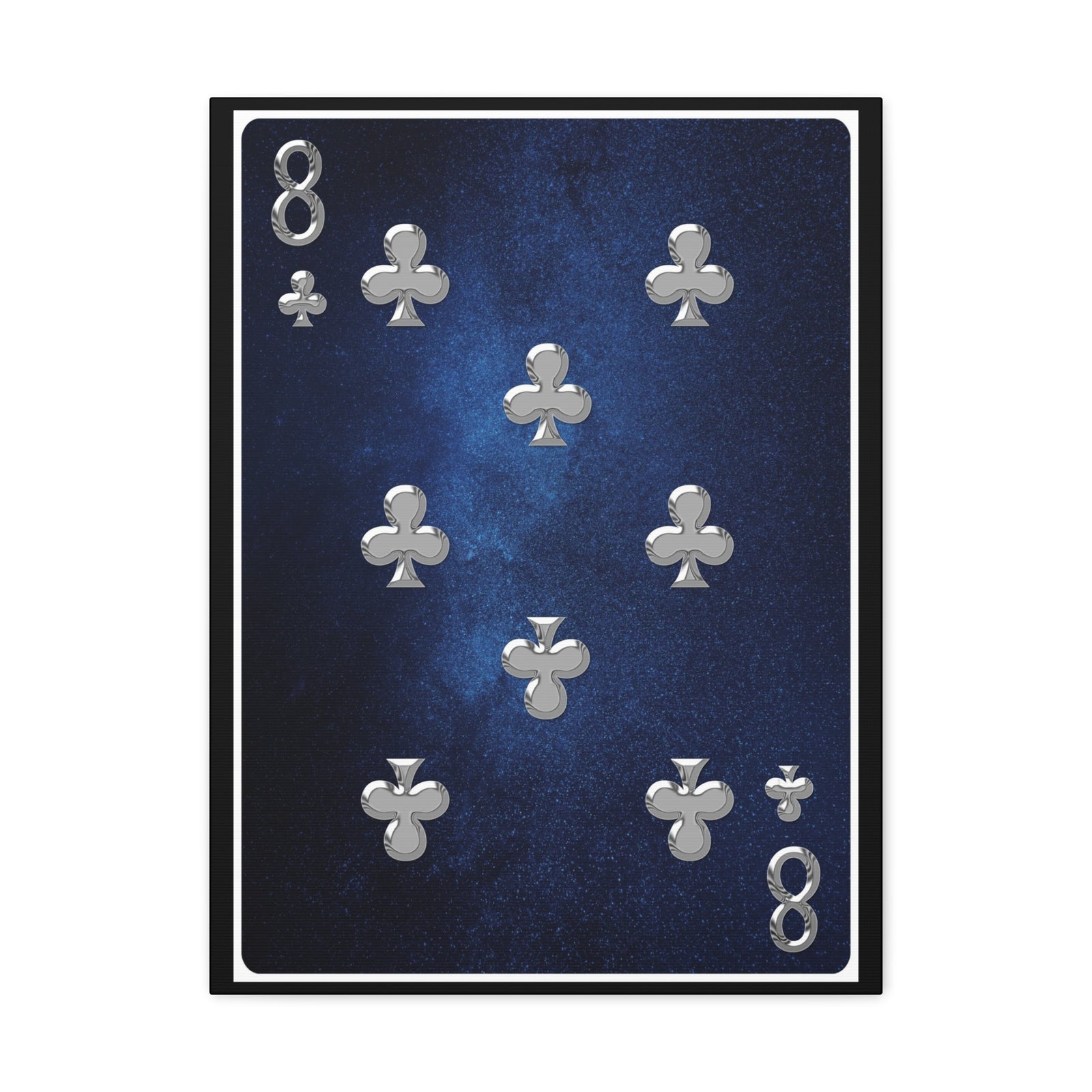 Eight Of Clubs Space Background Playing Card Canvas Wall Art for Home Decor Ready-to-Hang-Express Your Love Gifts