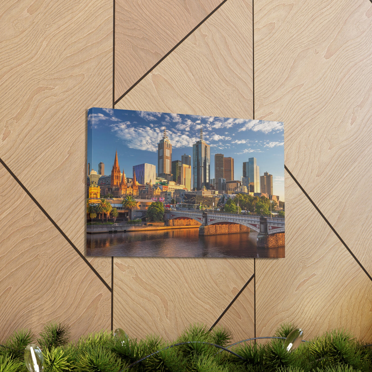 Melbourne Daytime Skyline Canvas Artwork High-Quality Breathtaking Stunning Cityscape for Home Decor Ready to Hang-Express Your Love Gifts