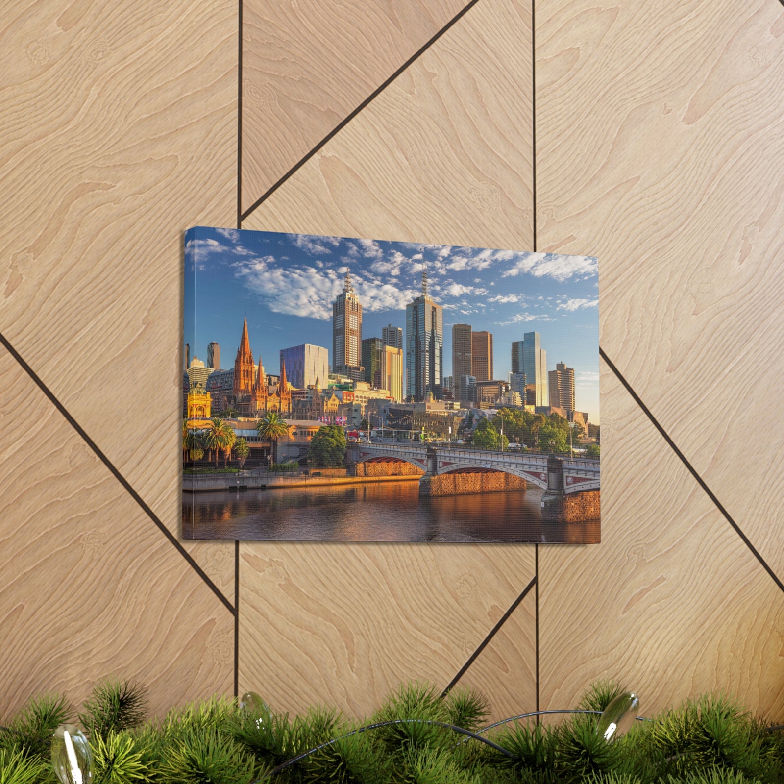 Melbourne Daytime Skyline Canvas Artwork High-Quality Breathtaking Stunning Cityscape for Home Decor Ready to Hang-Express Your Love Gifts