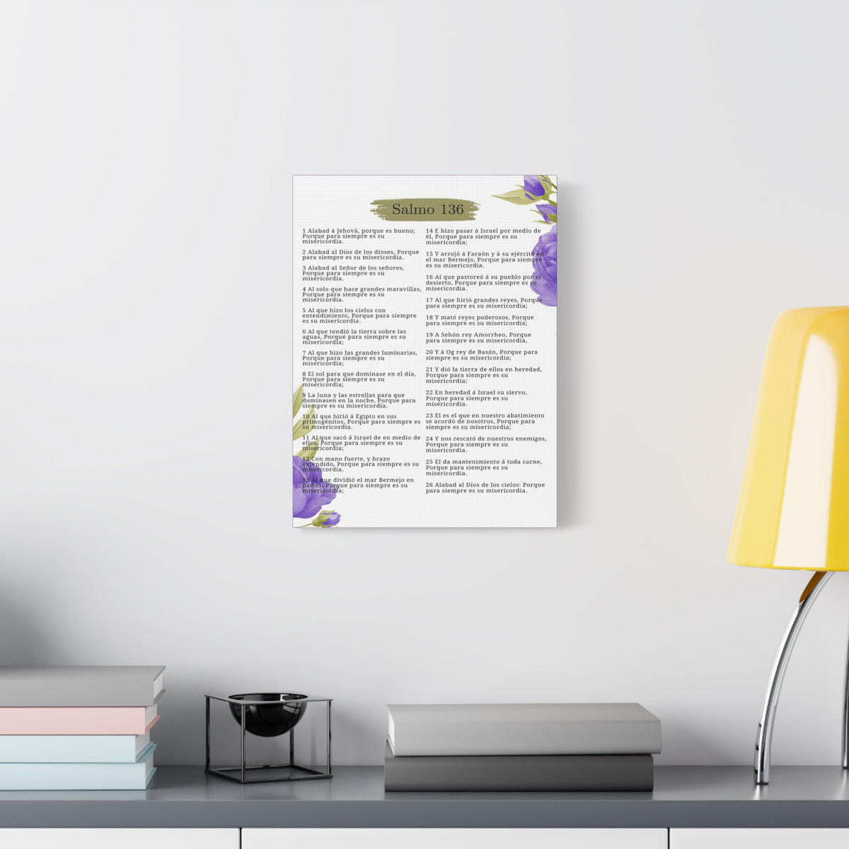 Salmo 136 Impresión De Arte Cristiano en la Pared Lista Para Colgar-Express Your Love Gifts