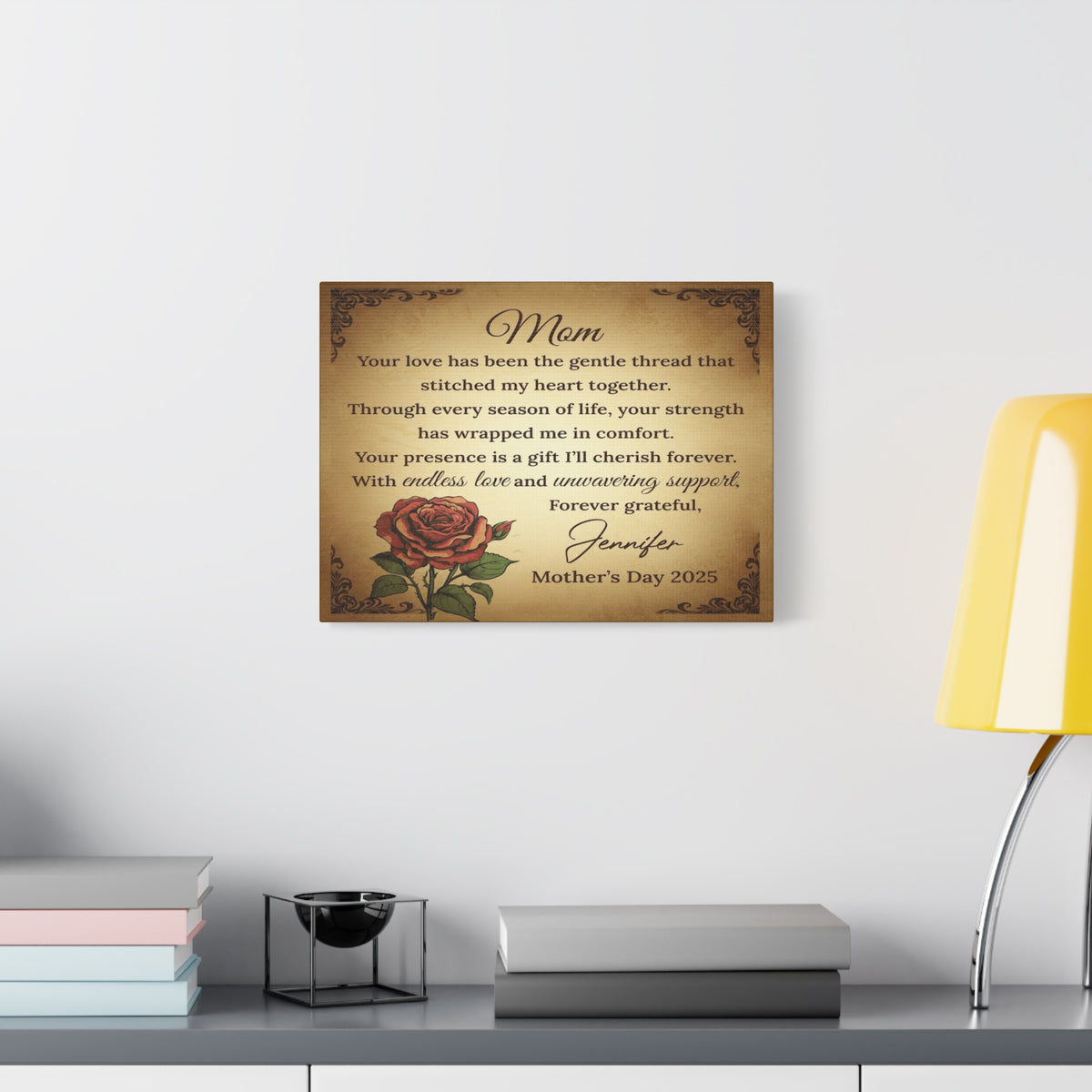 Personalized To Mom Forever Thankful for Your Love Custom Canvas Wall Art-Express Your Love Gifts