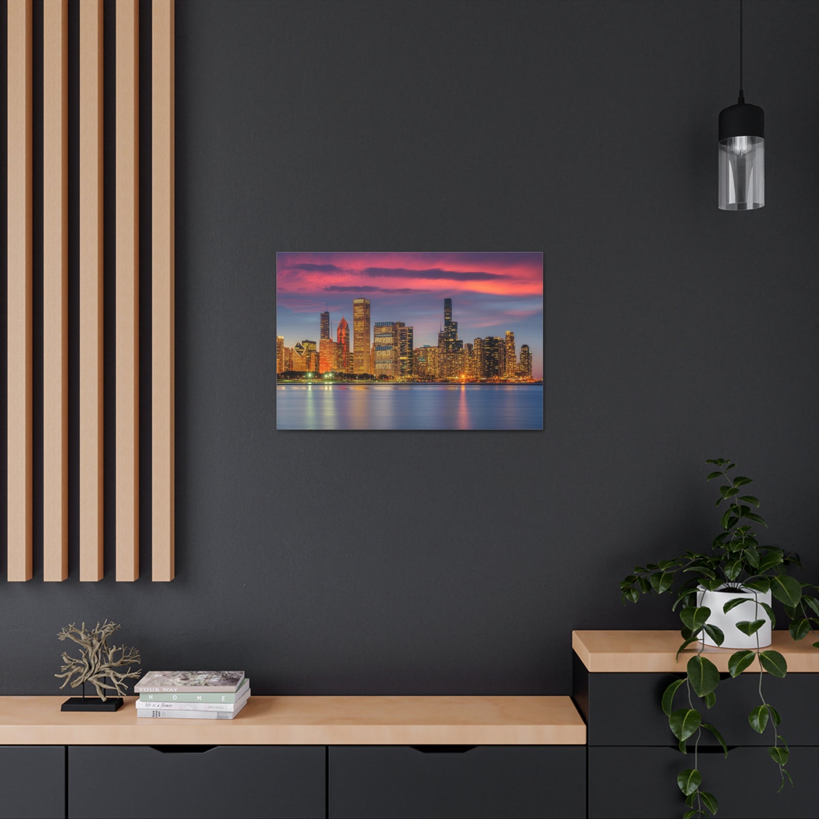 Las Vegas Night Skyline Canvas Artwork High-Quality Breathtaking Stunning Cityscape for Home Decor Ready to Hang-Express Your Love Gifts