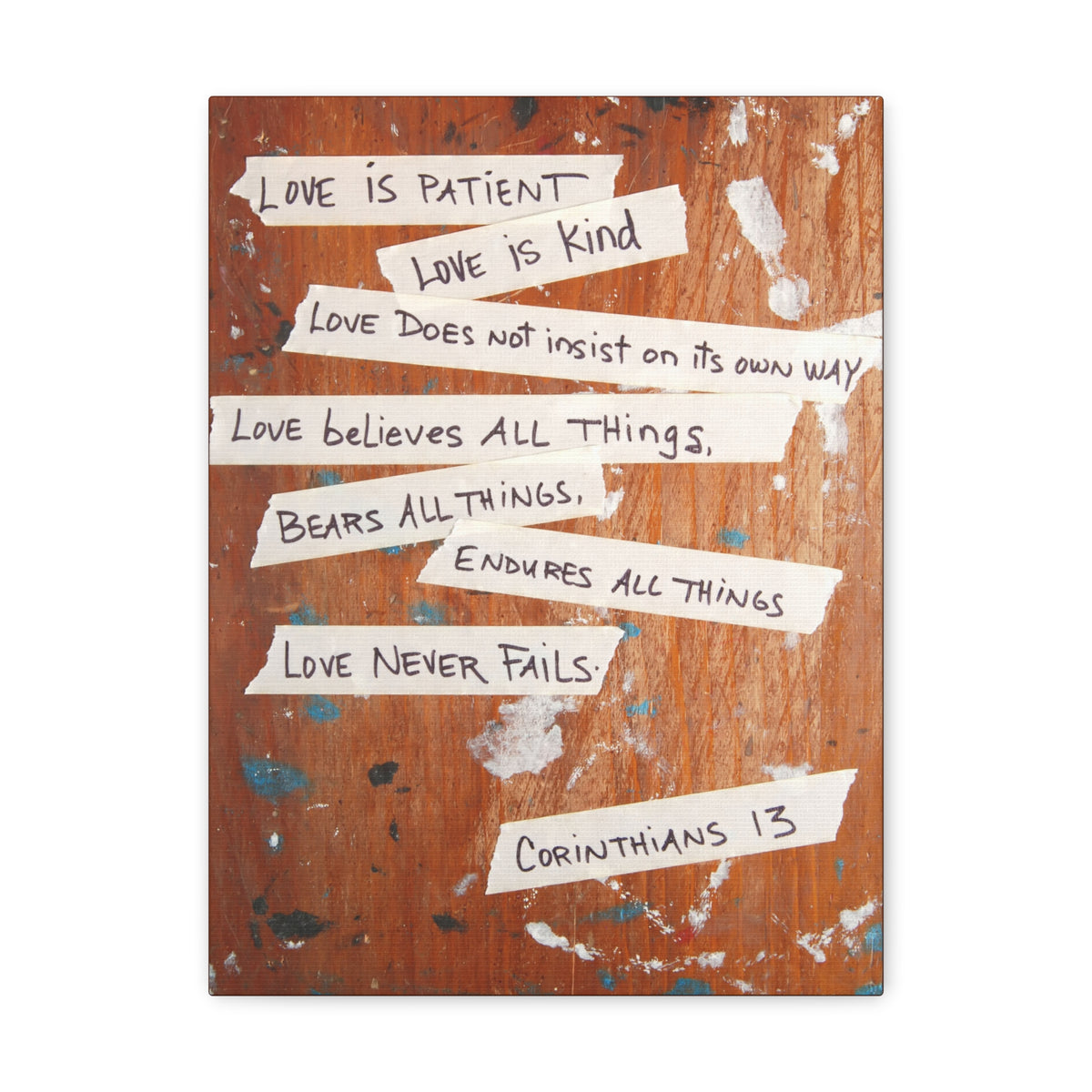 Scripture Canvas Love Is Patient Corinthians 13 Christian Wall Art Bible Verse Print Ready to Hang-Express Your Love Gifts