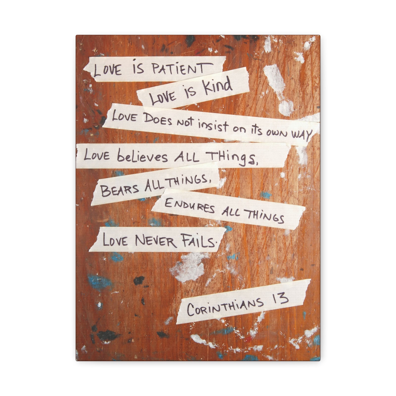 Scripture Canvas Love Is Patient Corinthians 13 Christian Wall Art Bible Verse Print Ready to Hang-Express Your Love Gifts