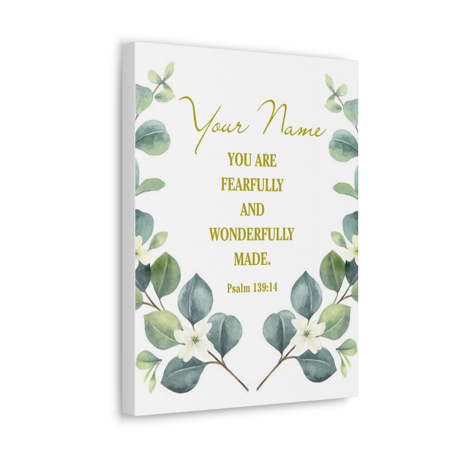 Personalized Psalm 139:14 Bible Verse Canvas Christian Wall Art Ready to Hang-Express Your Love Gifts