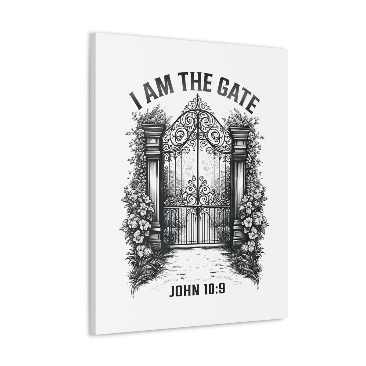 Scripture Walls John 10:9 I Am The Gate Bible Verse Canvas Christian Wall Art Ready to Hang Unframed-Express Your Love Gifts
