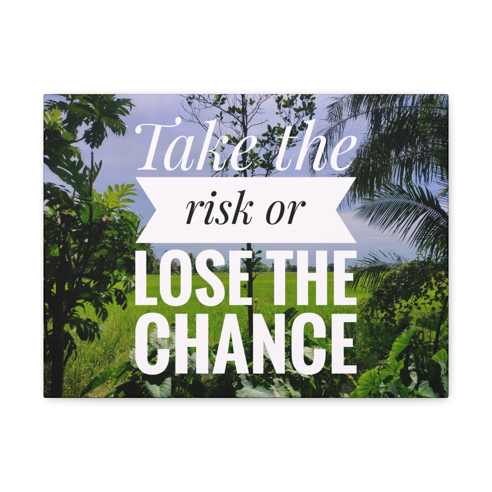Inspirational Quote Canvas Take The Risk Or Lose The Change Wall Art Motivational Motto Inspiring Prints Artwork Decor Ready to Hang-Express Your Love Gifts