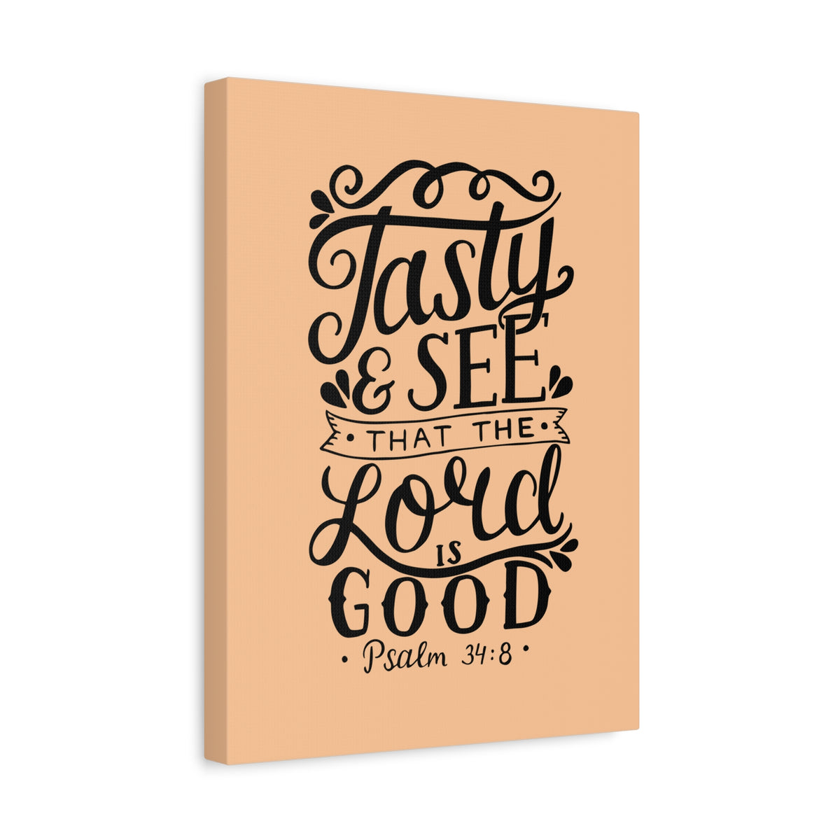 Scripture Canvas Tasty And See That Psalm 34:8 Christian Wall Art Bible Verse Print Ready To Hang-Express Your Love Gifts