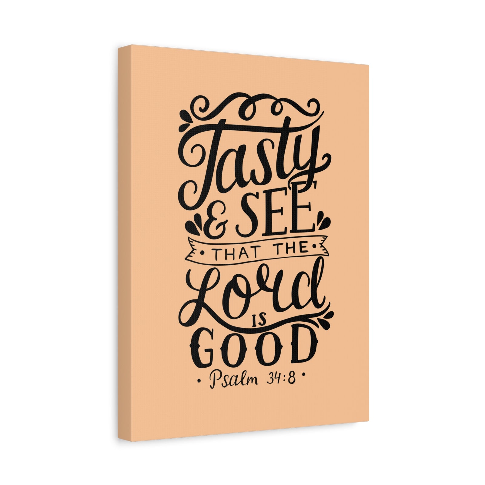 Scripture Canvas Tasty And See That Psalm 34:8 Christian Wall Art Bible Verse Print Ready To Hang-Express Your Love Gifts