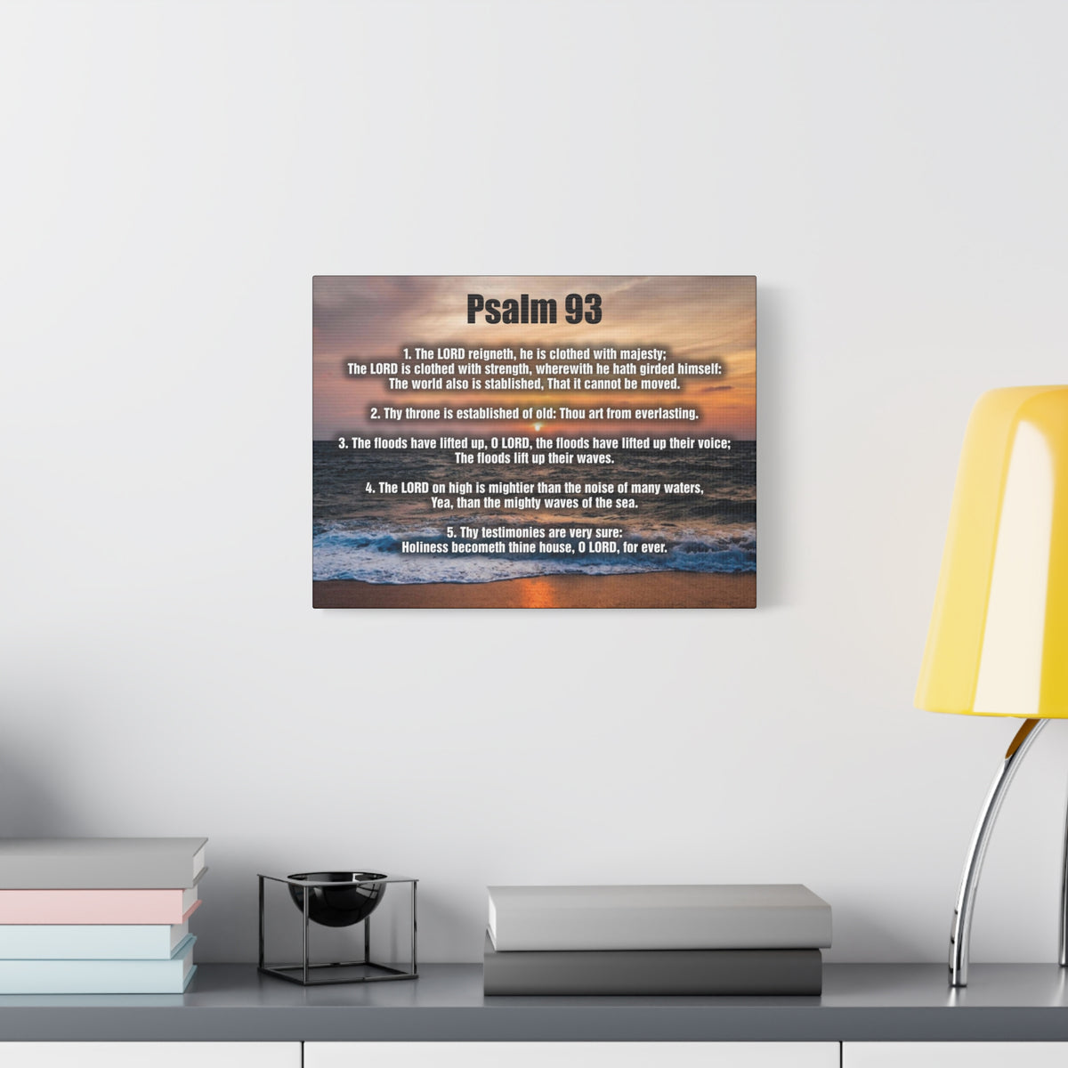 Scripture Canvas The Lord Reigneth Psalm 93 Christian Wall Art Bible Verse Print Ready to Hang-Express Your Love Gifts