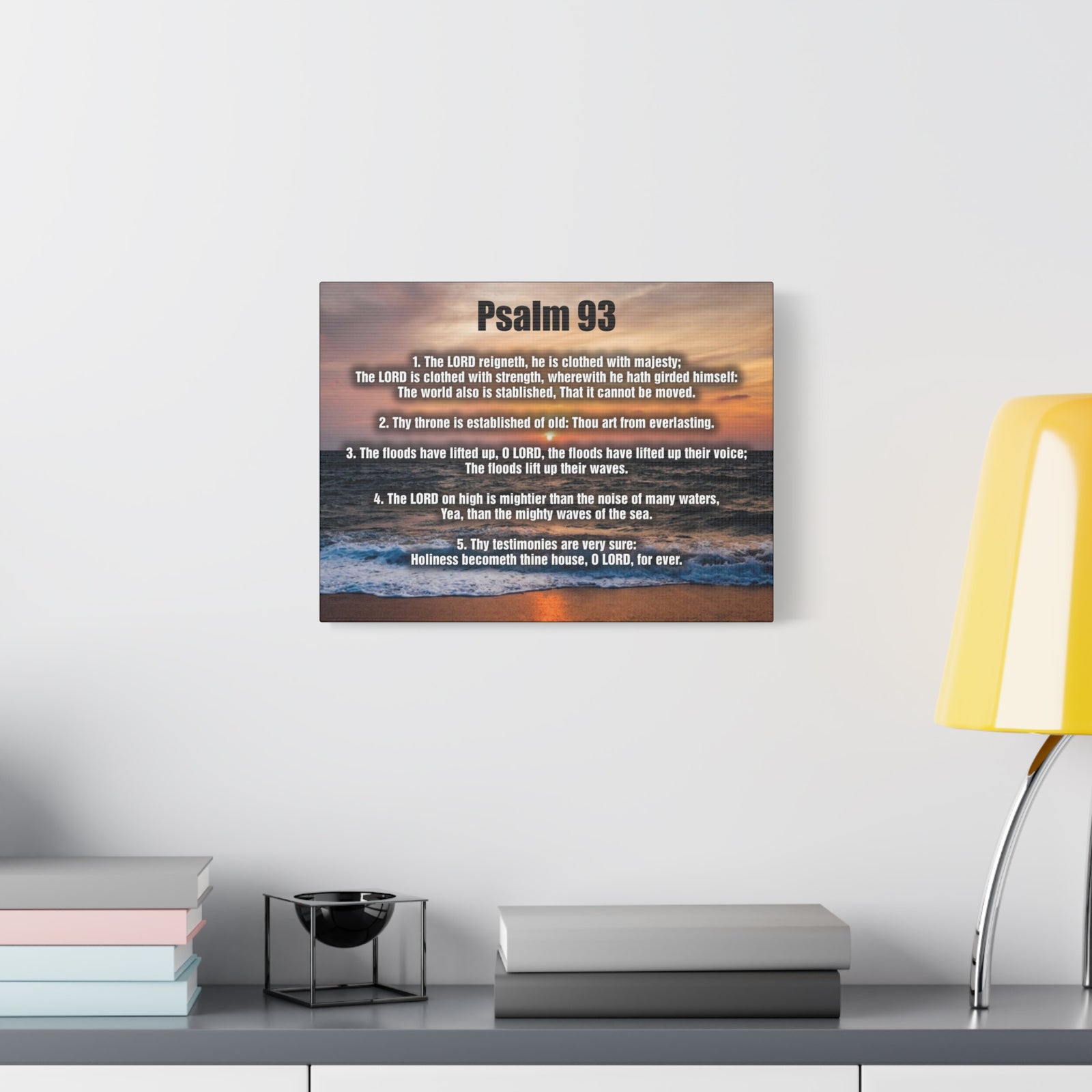 Scripture Canvas The Lord Reigneth Psalm 93 Christian Wall Art Bible Verse Print Ready to Hang-Express Your Love Gifts