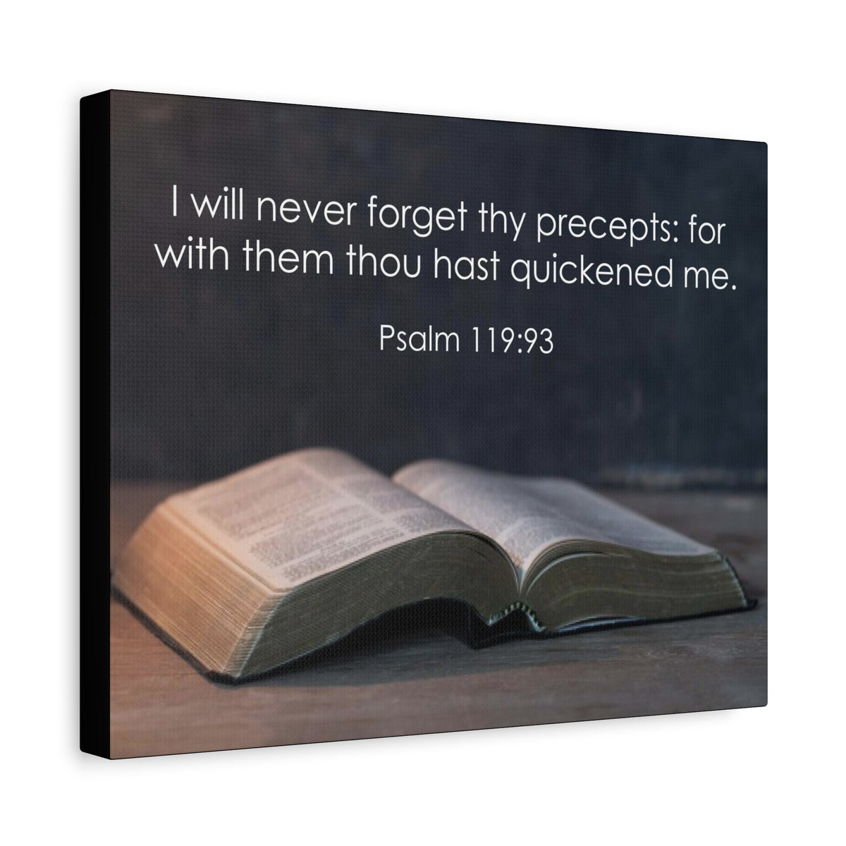 Bible Verse Canvas Never Forget Thy Precepts Psalm 119:93 Christian Home Décor Wall Art Scripture Ready to Hang Faith Print-Express Your Love Gifts