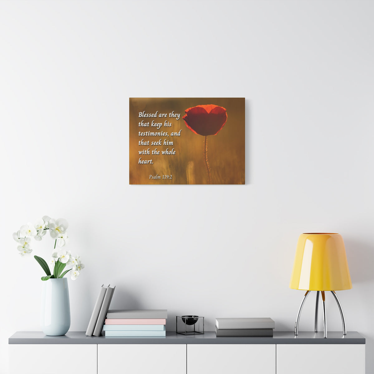 Scripture Canvas Seek God Psalm 119:2 Christian Wall Art Bible Verse Print Ready to Hang-Express Your Love Gifts
