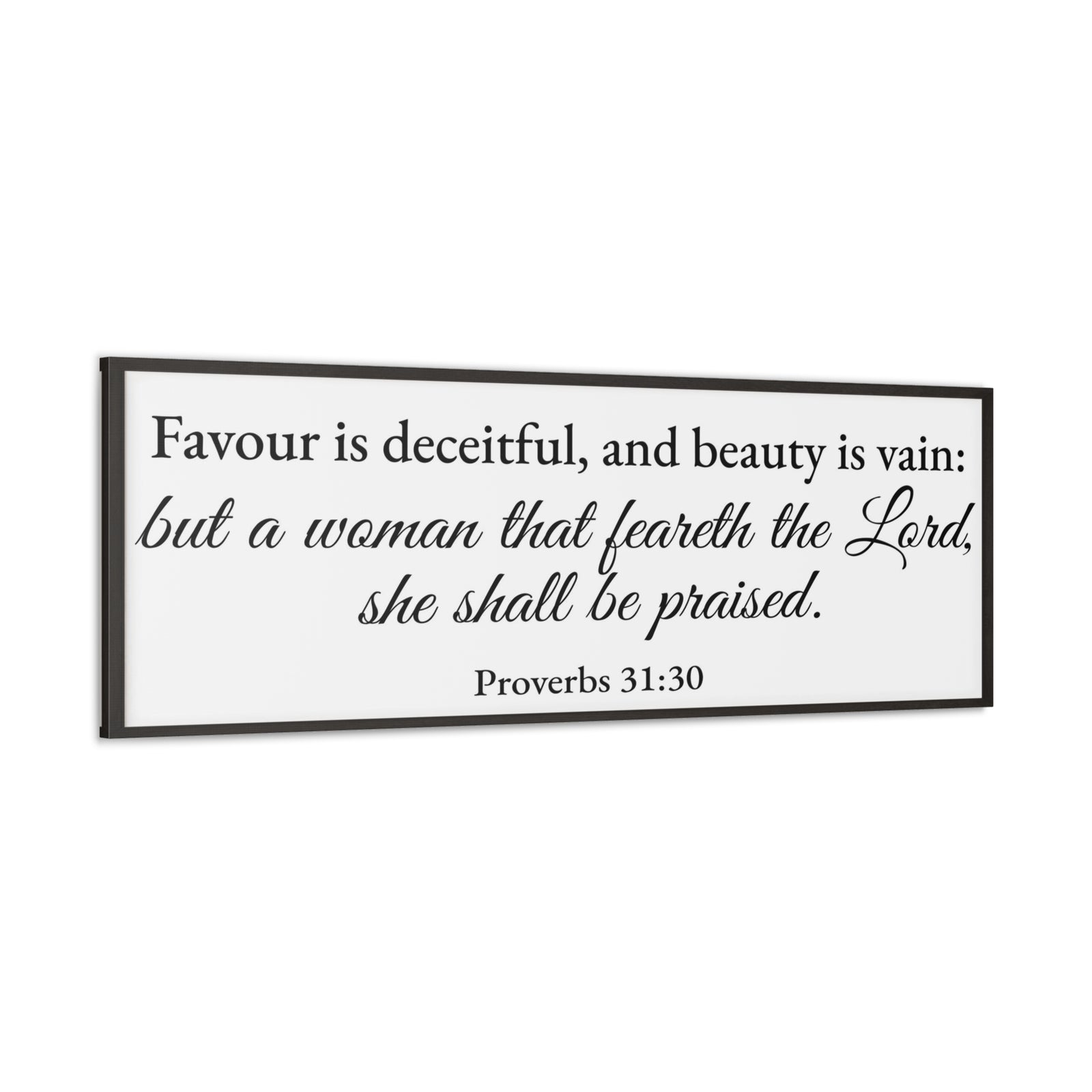Scripture Walls Proverbs 31:30 White Bible Verse Canvas Christian Wall Art Ready to Hang Unframed-Express Your Love Gifts
