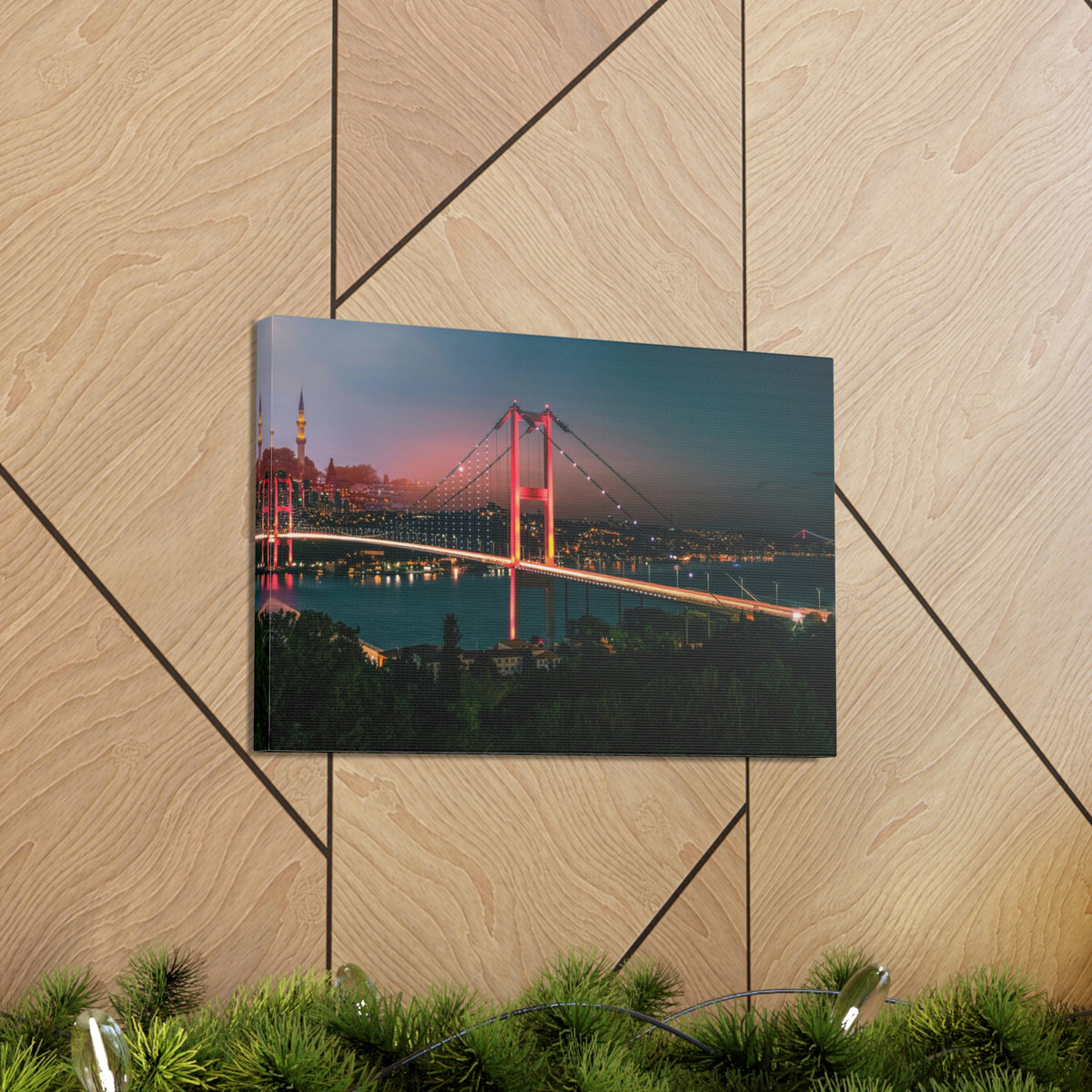 Istanbul Night Skyline Canvas Artwork High-Quality Breathtaking Stunning Cityscape for Home Decor Ready to Hang-Express Your Love Gifts