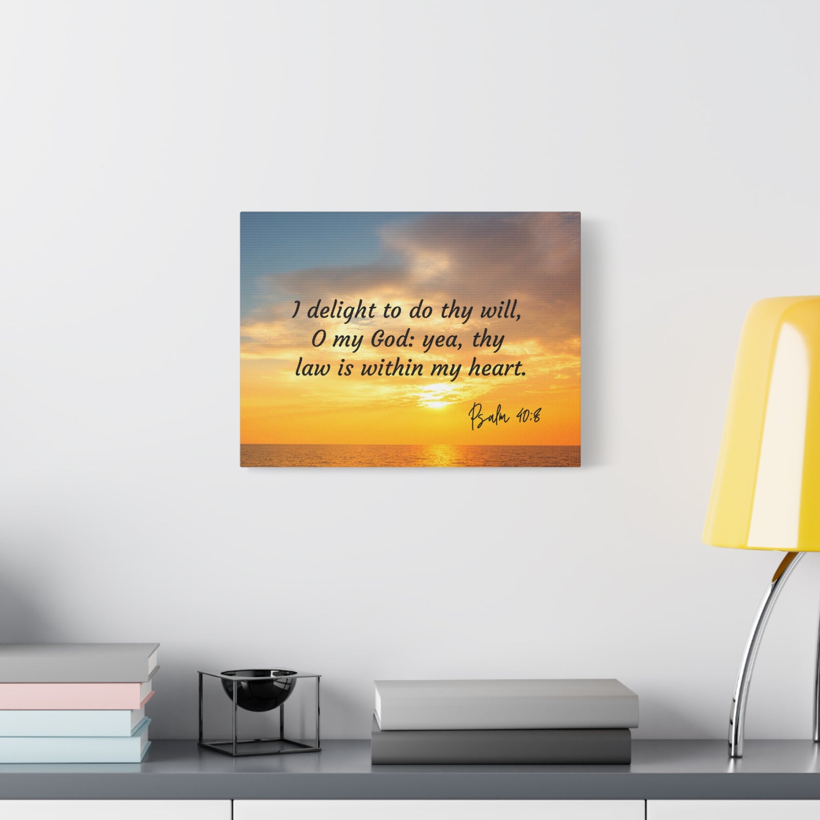 Scripture Walls Thy Will Psalms 40:8 Bible Verse Canvas Christian Wall Art Ready to Hang-Express Your Love Gifts