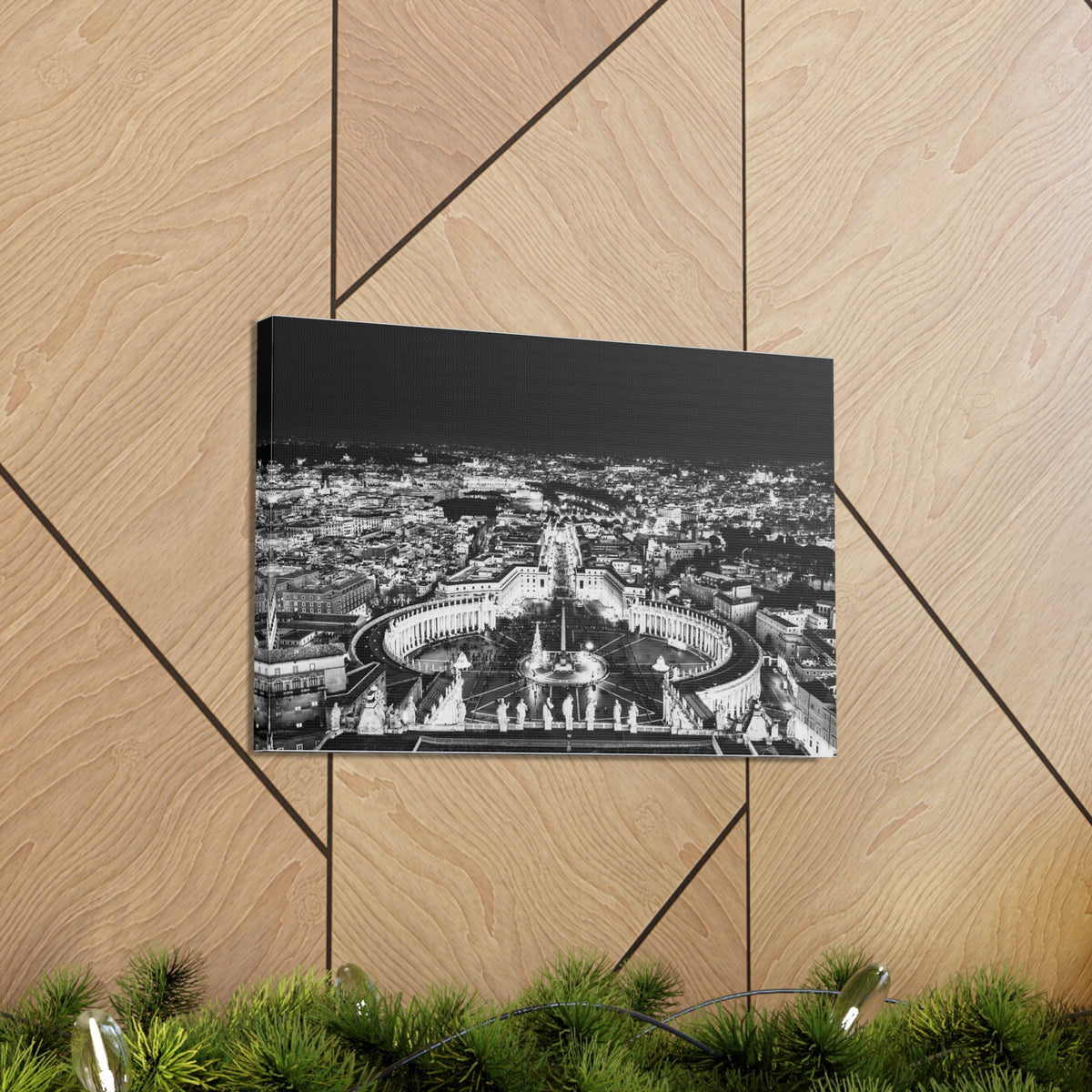 Rome Black And White Skyline Canvas Artwork High-Quality Breathtaking Stunning Cityscape for Home Decor Ready to Hang-Express Your Love Gifts