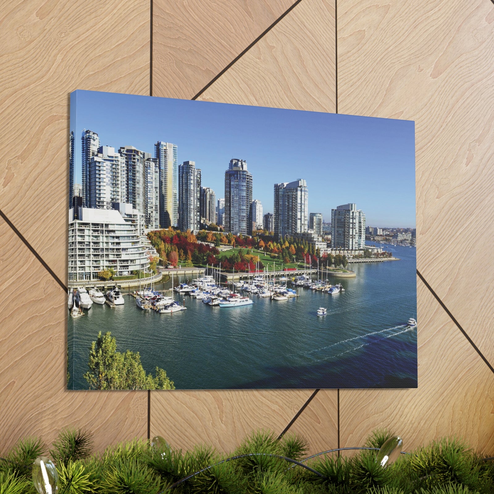 Vancouver Daytime Skyline Canvas Artwork High-Quality Breathtaking Stunning Cityscape for Home Decor Ready to Hang-Express Your Love Gifts