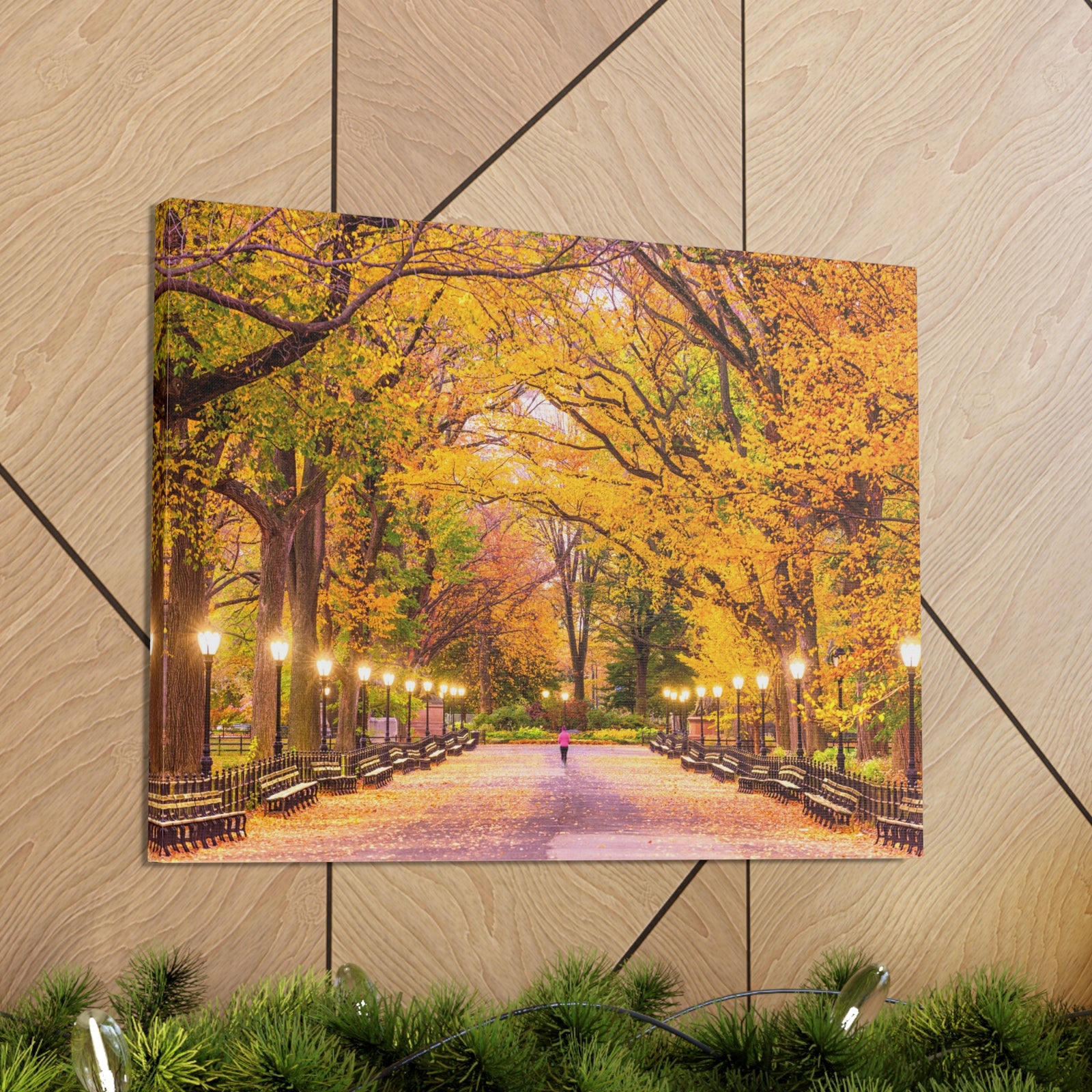 Orange Tree Autumn Park Nature Wilderness Photography Canvas Wall Art for Home Decor Ready-to-Hang-Express Your Love Gifts