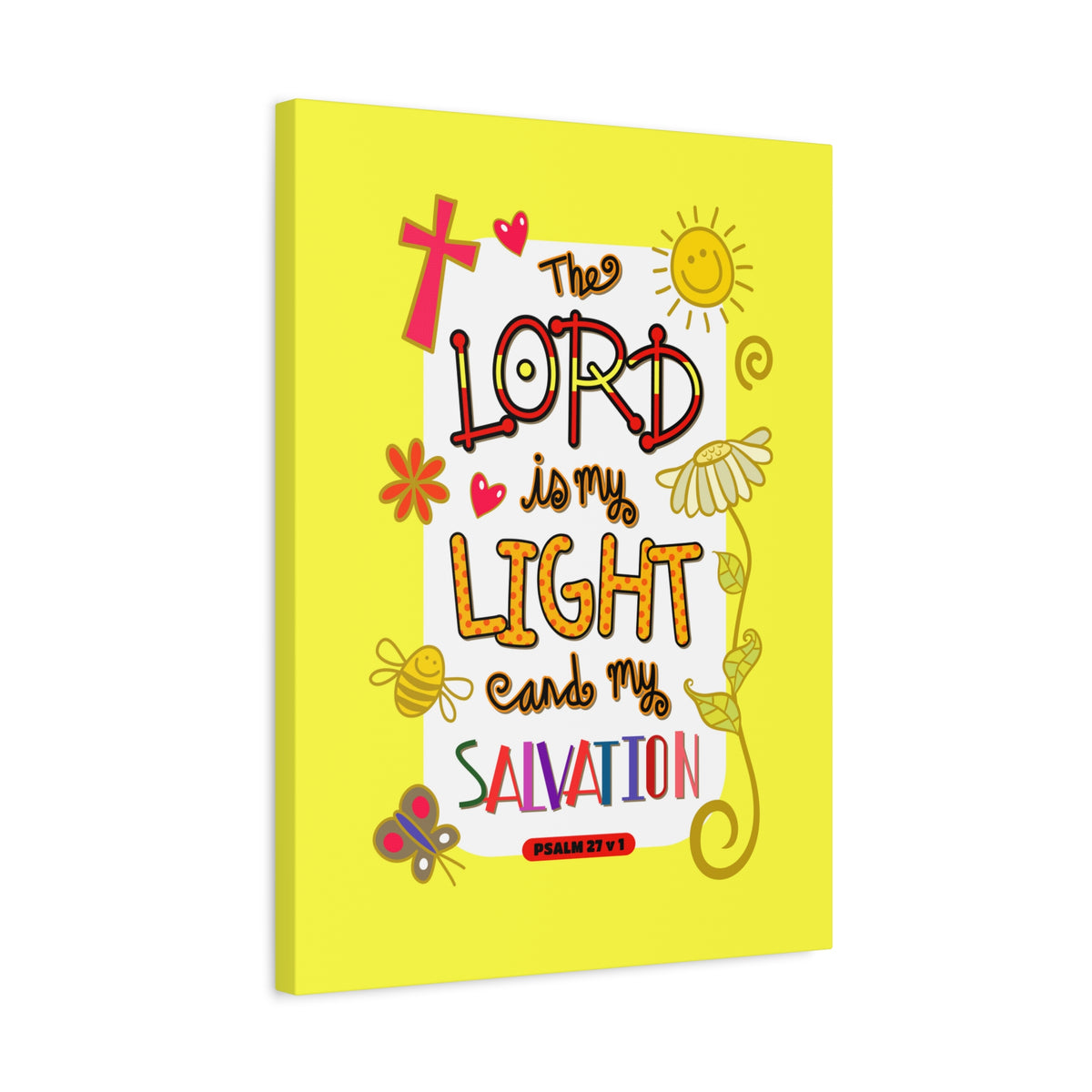 Scripture Walls Lord Is My Light Psalm 27:1 Bible Verse Canvas Christian Wall Art Ready to Hang-Express Your Love Gifts