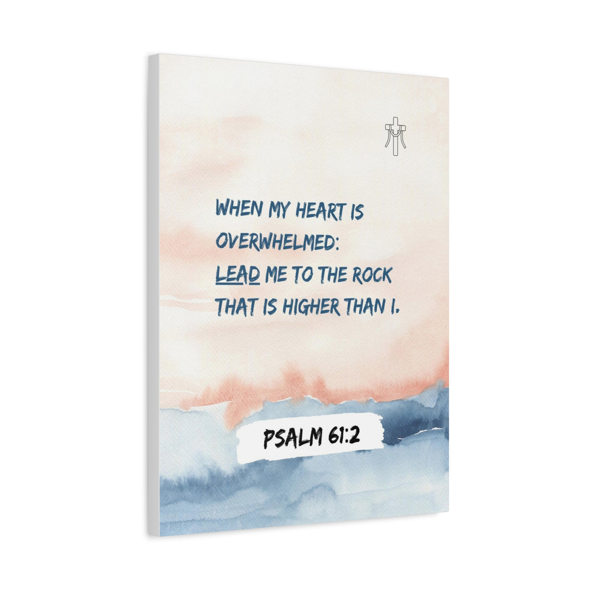 Scripture Walls Psalm 61:2 Lead Me to the Rock Bible Verse Canvas Christian Wall Art Ready to Hang Unframed-Express Your Love Gifts