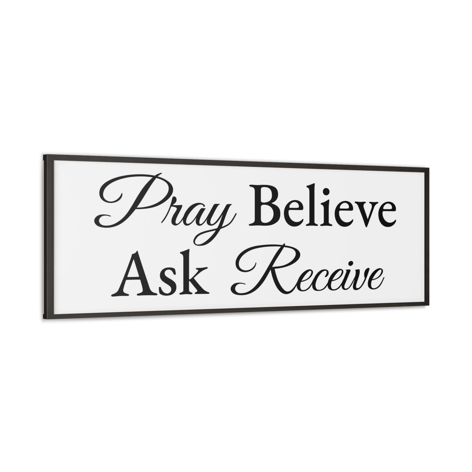Scripture Walls Pray Believe Ask Receive Mark 11:24 White Bible Verse Canvas Christian Wall Art Ready to Hang Unframed-Express Your Love Gifts