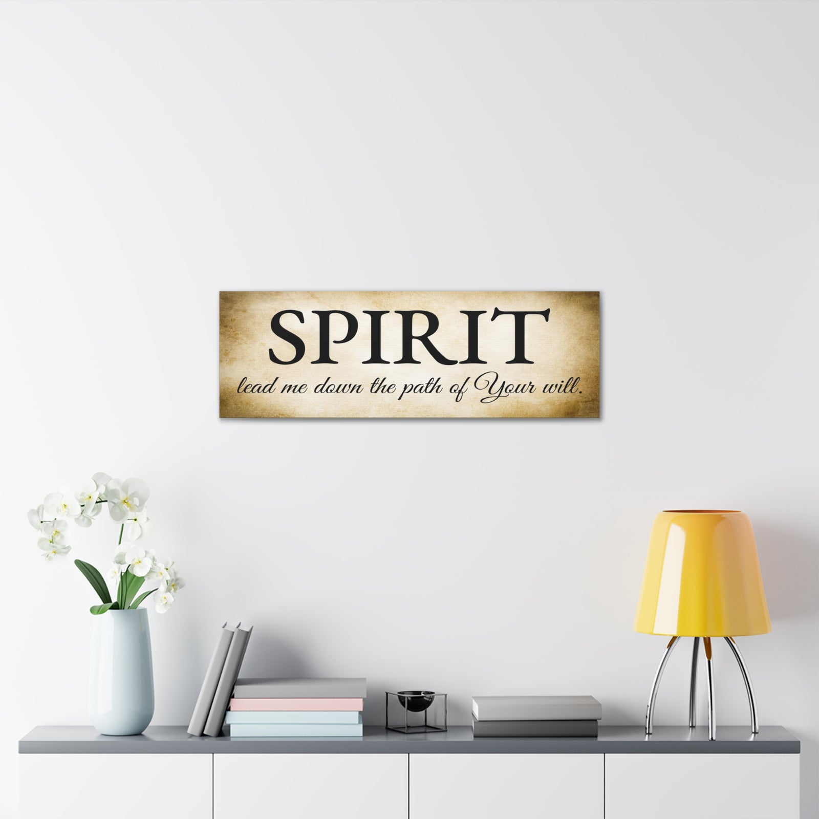 Scripture Walls Spirit Lead Me Gold Bible Verse Canvas Christian Wall Art Ready to Hang Unframed-Express Your Love Gifts