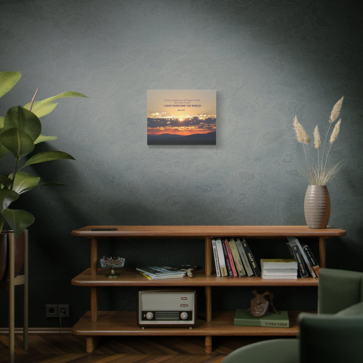 Scripture Walls Overcome The World John 16:33 Bible Verse Canvas Christian Wall Art Ready to Hang-Express Your Love Gifts