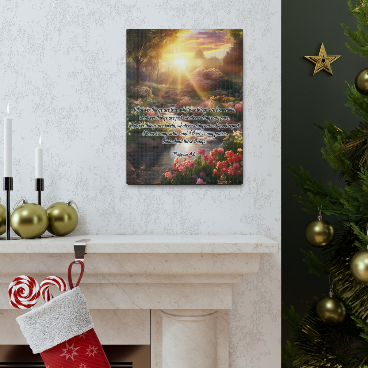 Scripture Walls Whatever Things Philippians 4:8 Christian Wall Art Print Ready to Hang Unframed-Express Your Love Gifts