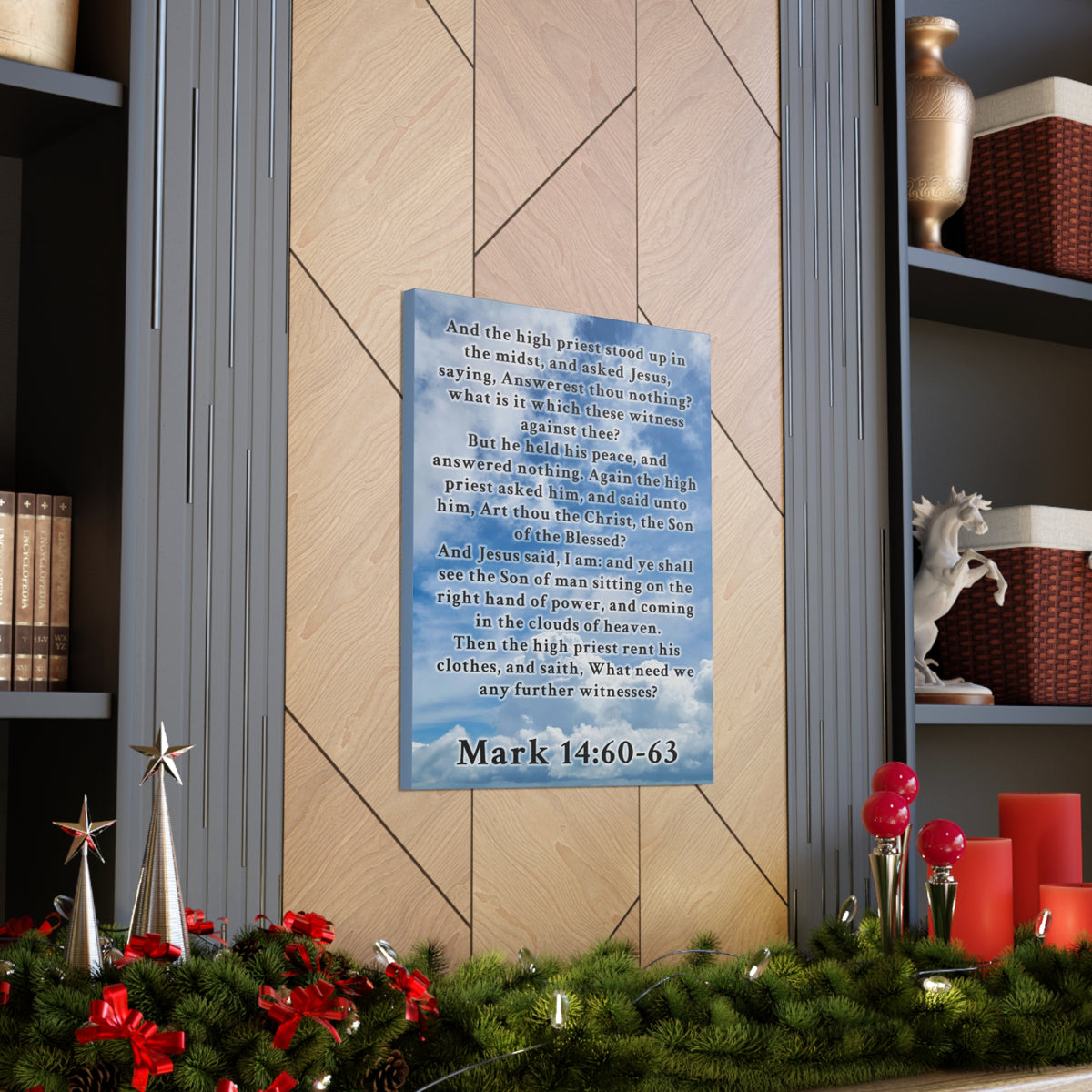 Scripture Walls Mark 14:60-63 KJV Bible Verse Canvas Christian Wall Art Ready to Hang Unframed-Express Your Love Gifts