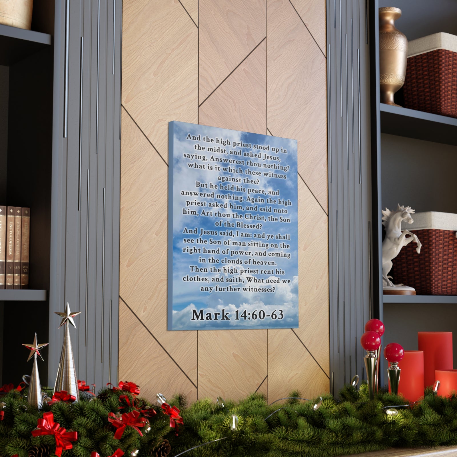 Scripture Walls Mark 14:60-63 KJV Bible Verse Canvas Christian Wall Art Ready to Hang Unframed-Express Your Love Gifts