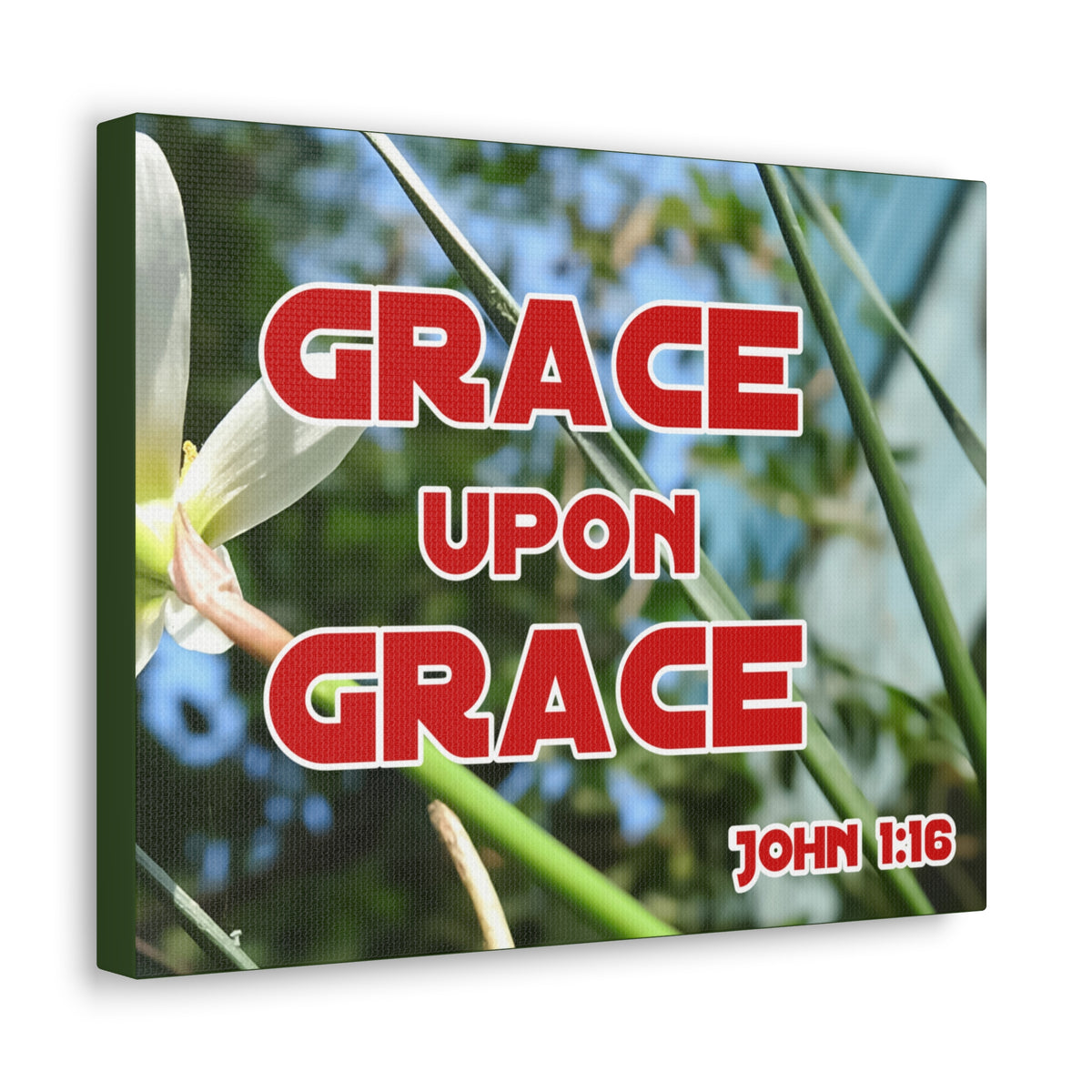 Scripture Walls Grace Upon Grace John 1:16 Bible Verse Canvas Christian Wall Art Ready to Hang-Express Your Love Gifts