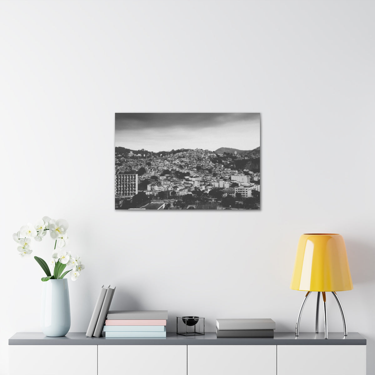 Rio de Janeiro Black And White Skyline Canvas Artwork High-Quality Breathtaking Stunning Cityscape for Home Decor Ready to Hang-Express Your Love Gifts