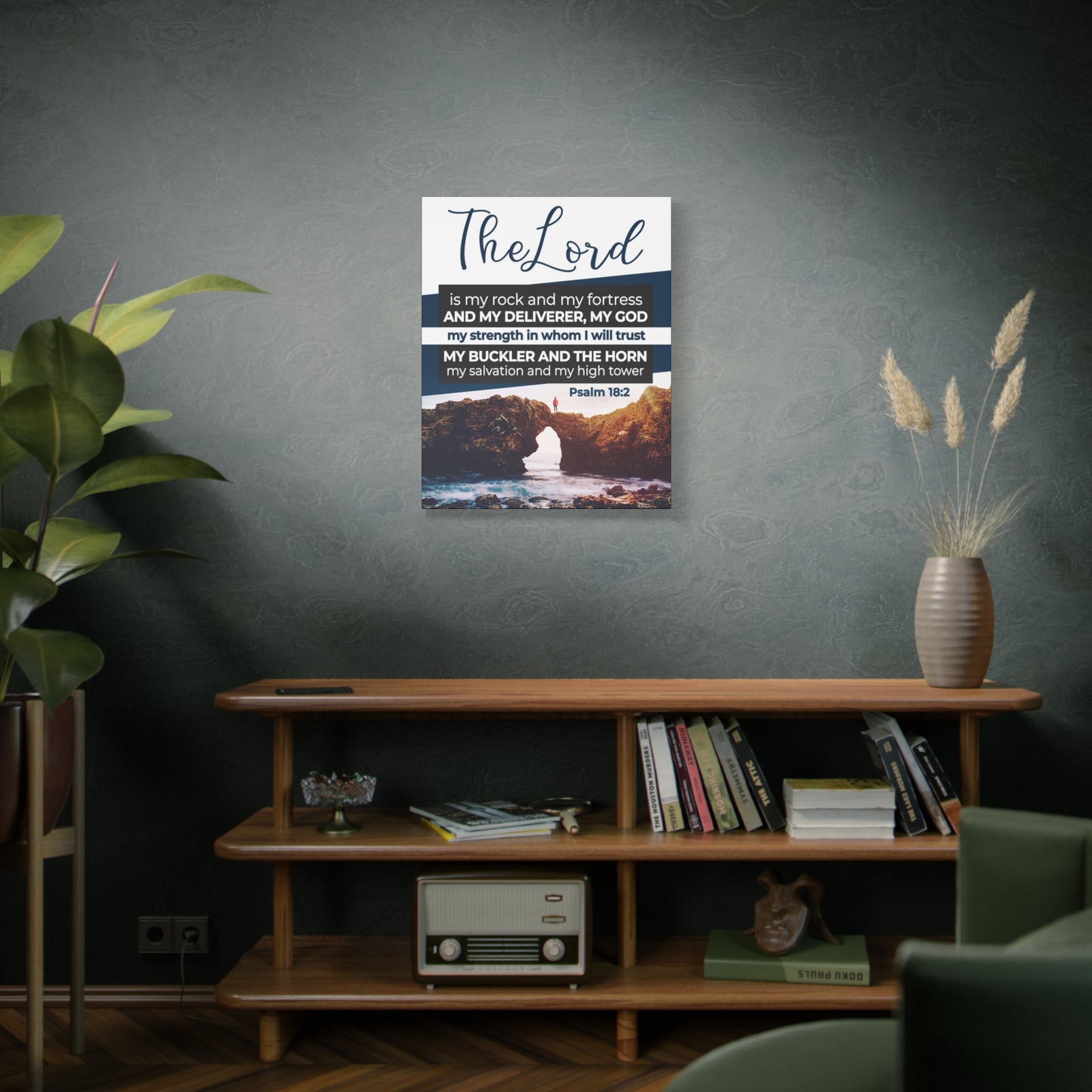 Scripture Canvas The Lord is My Rock Psalm 18:2 KJV Christian Wall Art Bible Verse Print Ready to Hang-Express Your Love Gifts