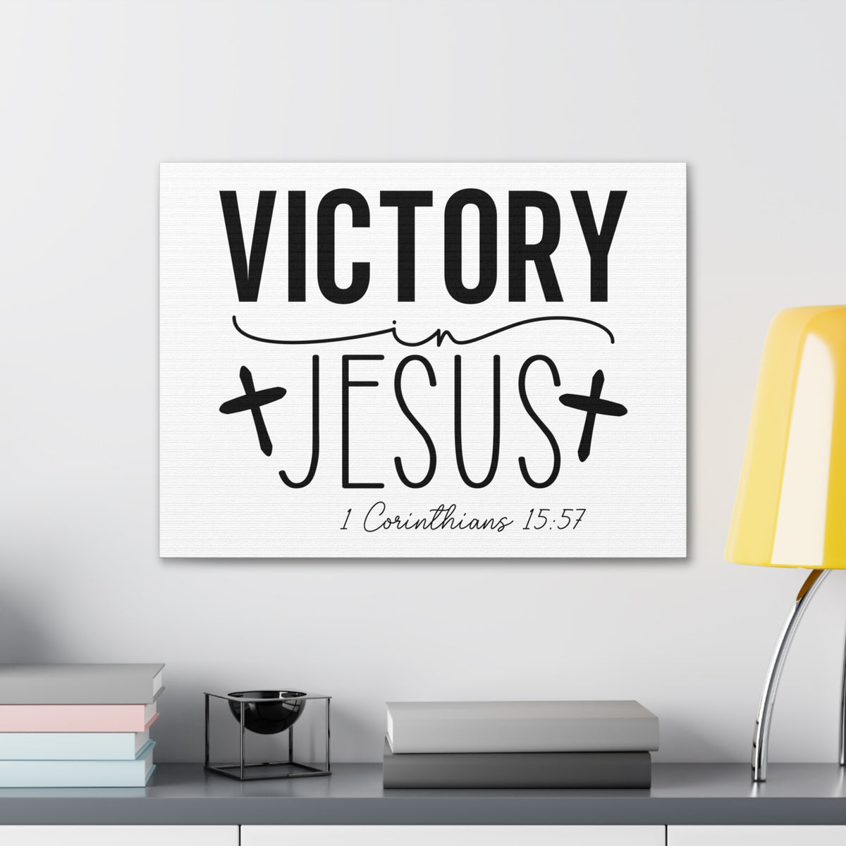 Scripture Walls 1 Corinthians 15:57 Victory in Jesus Bible Verse Canvas Christian Wall Art Ready to Hang Unframed-Express Your Love Gifts