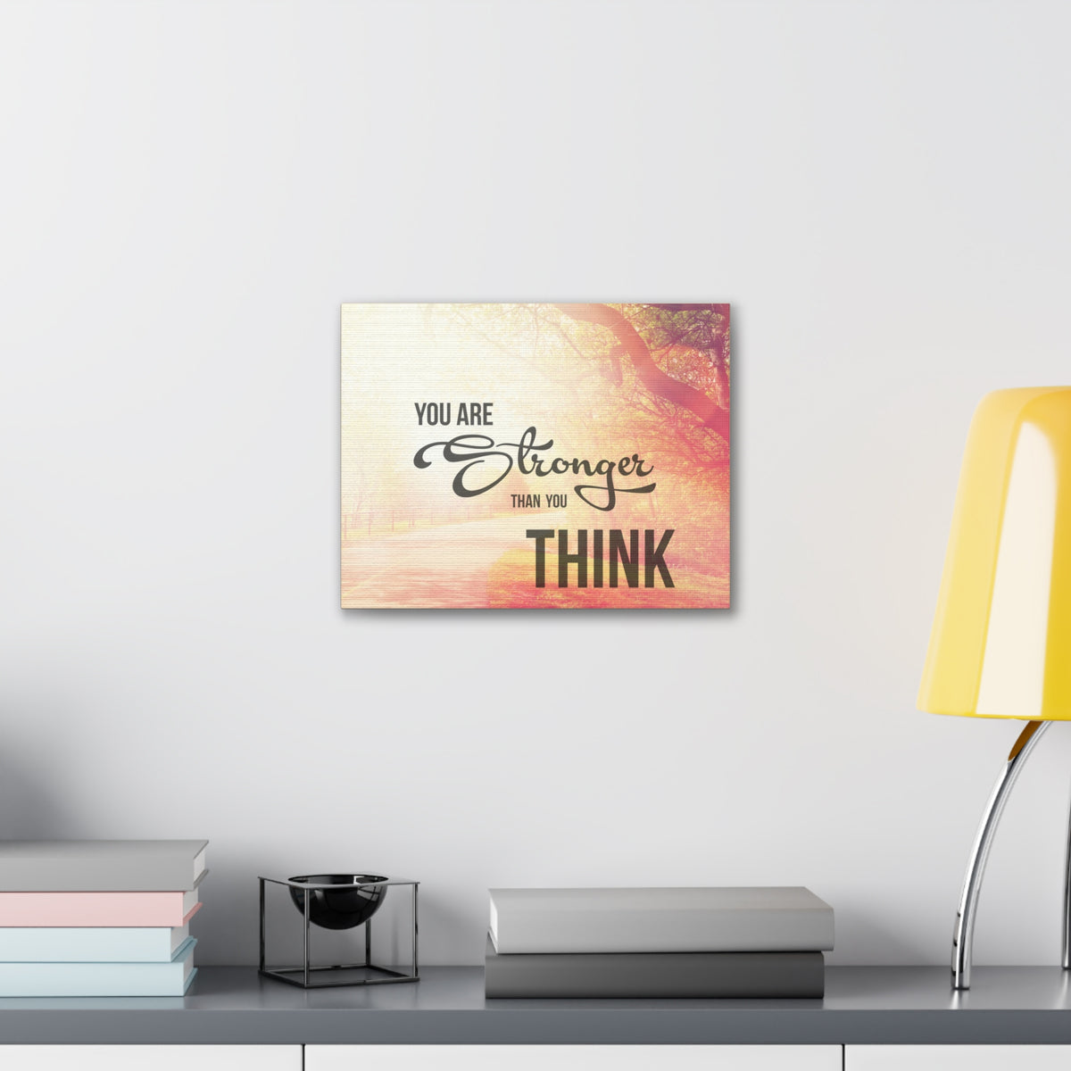 Inspirational Quote Canvas You Are Stronger Than You Think Wall Art Motivational Motto Inspiring Prints Artwork Decor Ready to Hang-Express Your Love Gifts