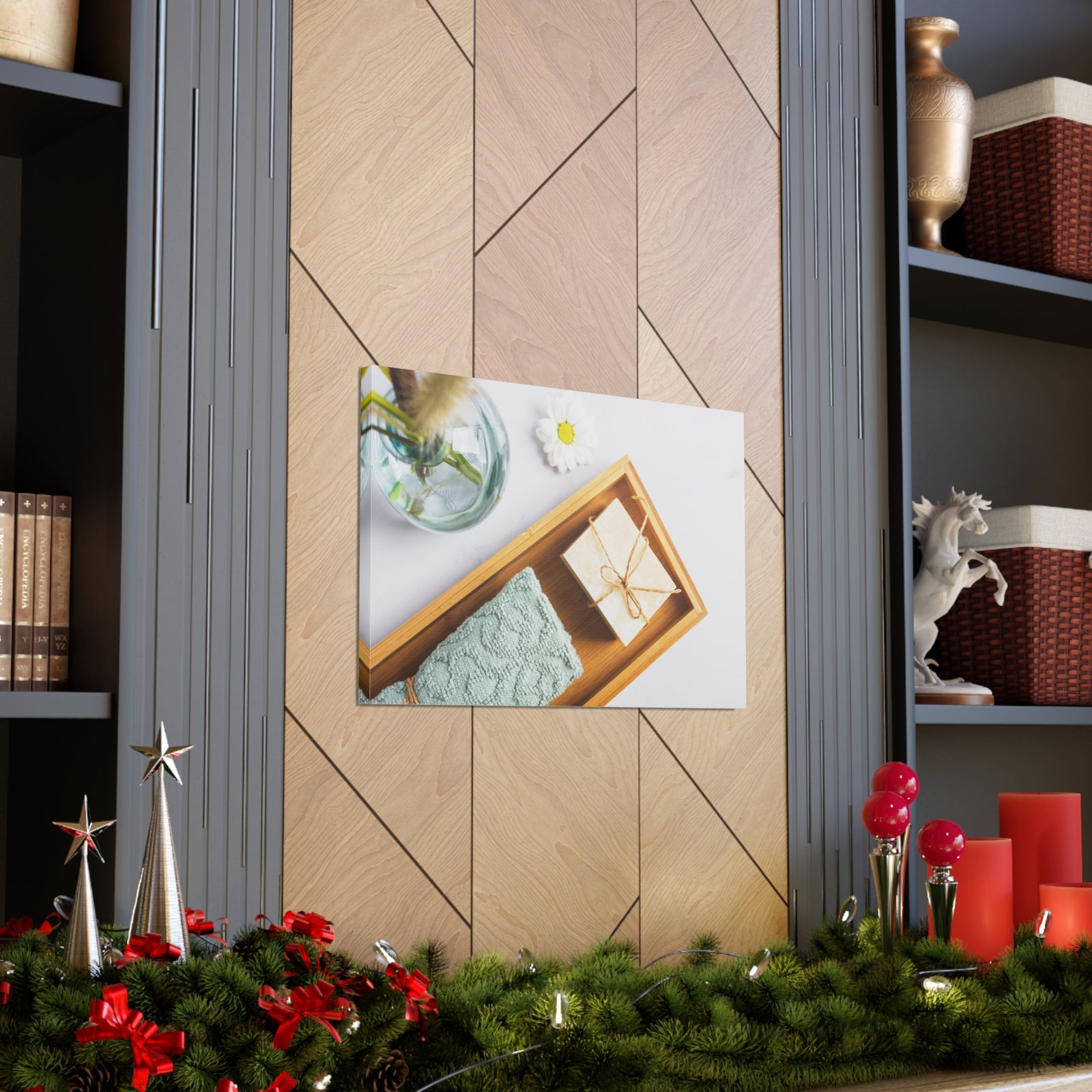 Top View Bath Forest Floral Nature Photography Canvas Wall Art for Home Decor Ready-to-Hang-Express Your Love Gifts