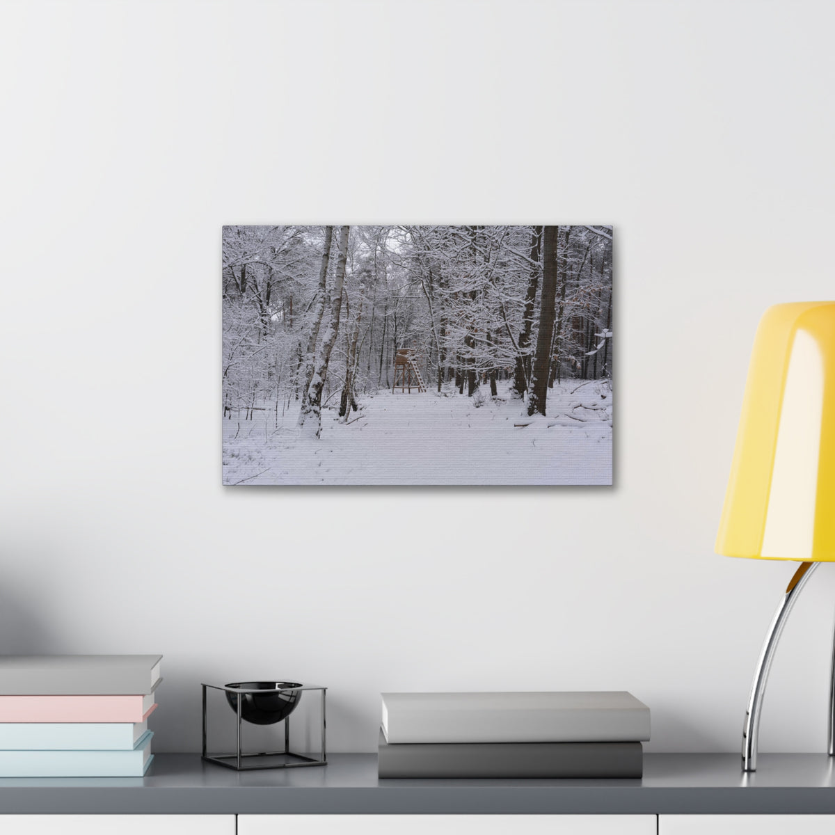 Forest Winter Tree Snow Nature Wilderness Photography Canvas Wall Art for Home Decor Ready-to-Hang-Express Your Love Gifts